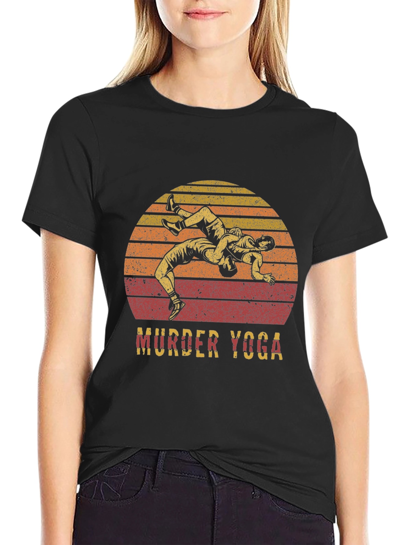Murder Yoga Wrestling Graphic T-Shirt