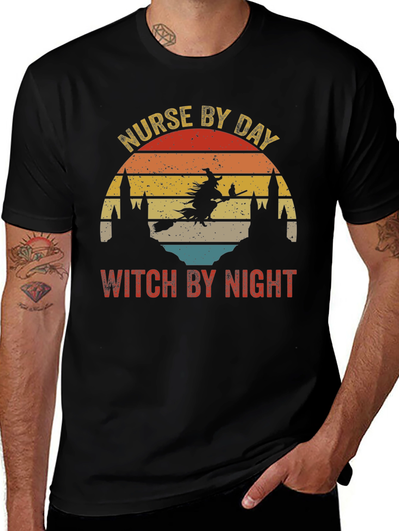 Nurse by Day Witch by Night Graphic Tee