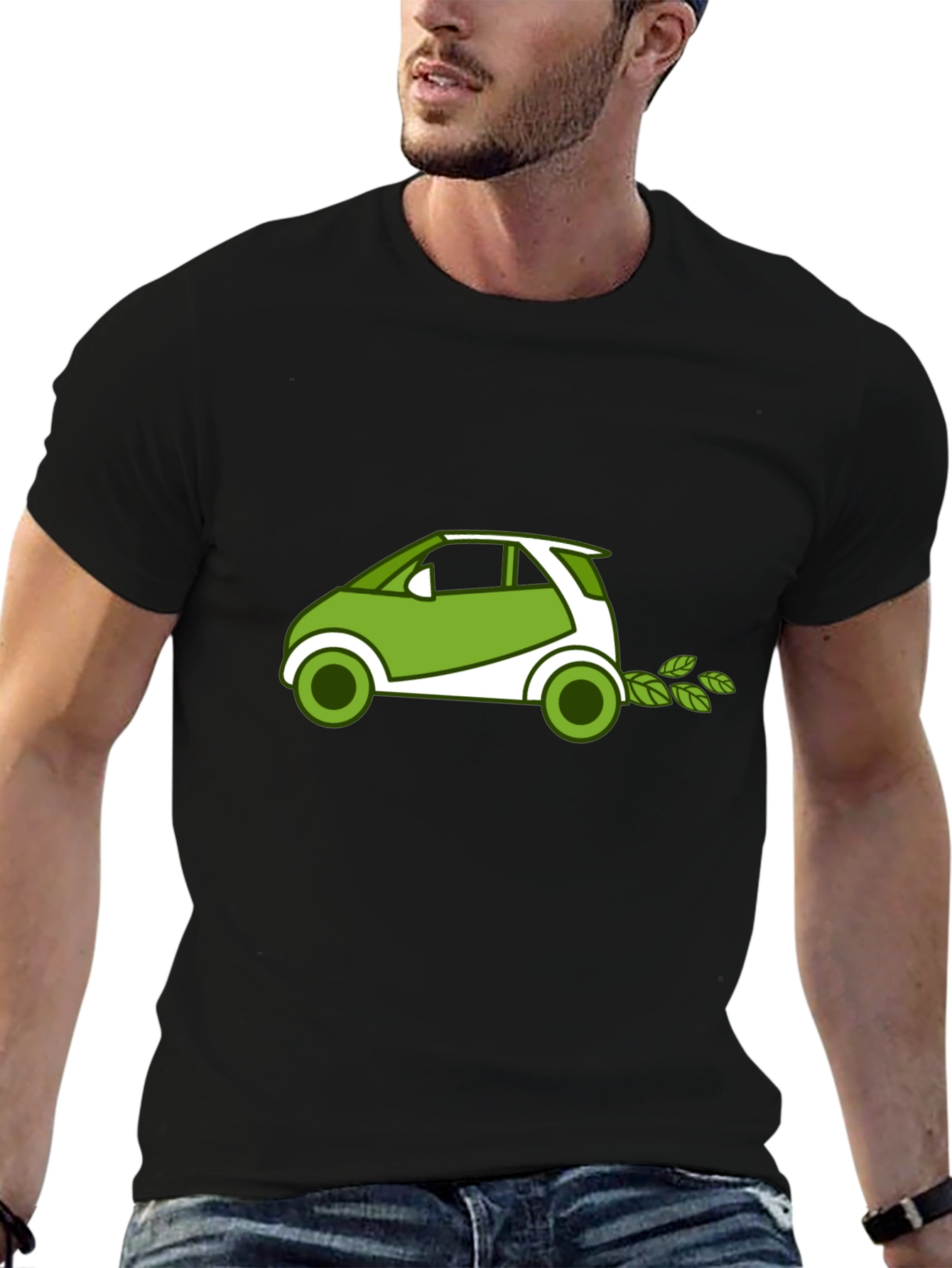 Eco-Friendly Car T-Shirt - Green Vehicle Design