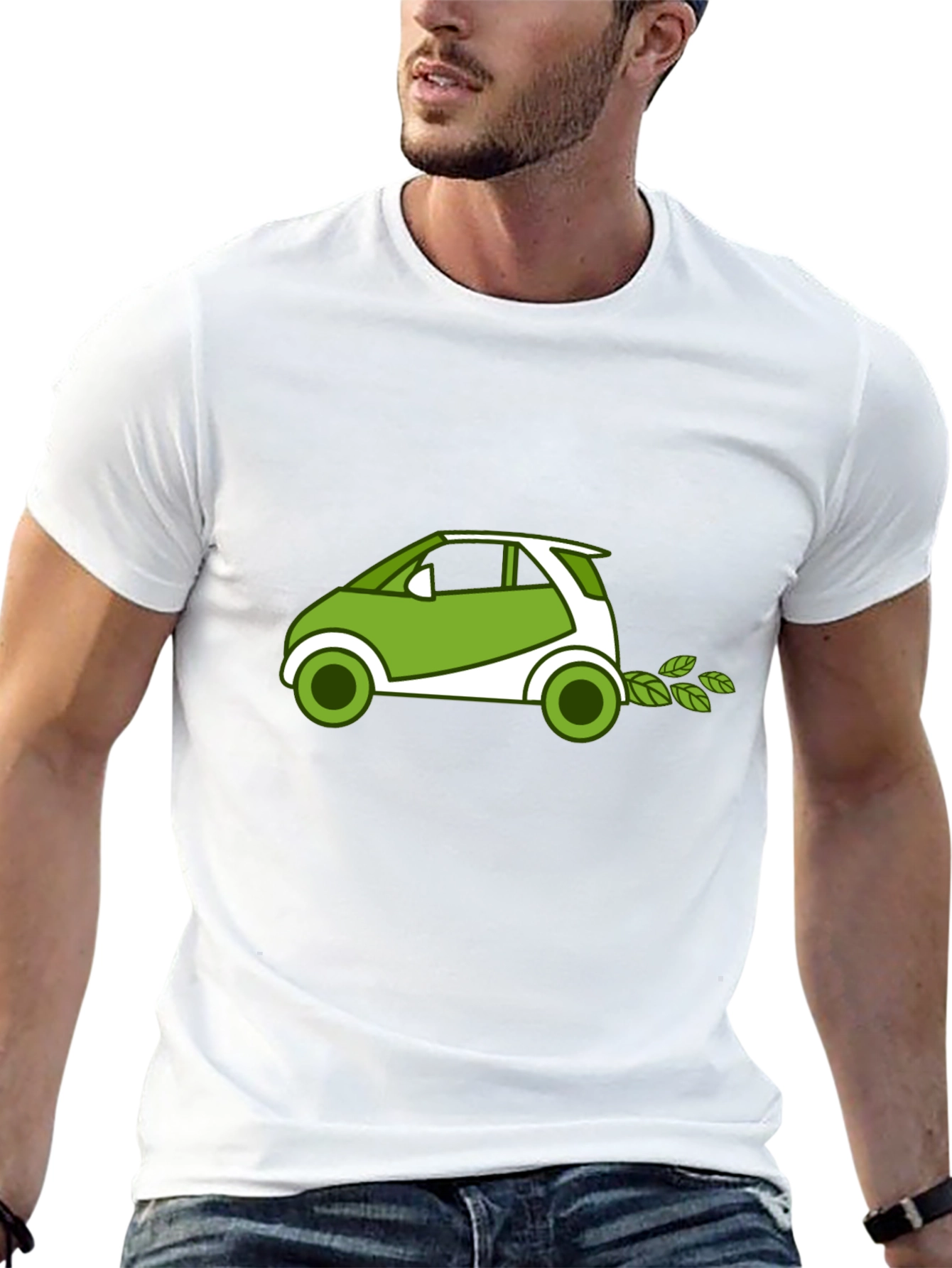 Eco-Friendly Car T-Shirt - Green Vehicle Design