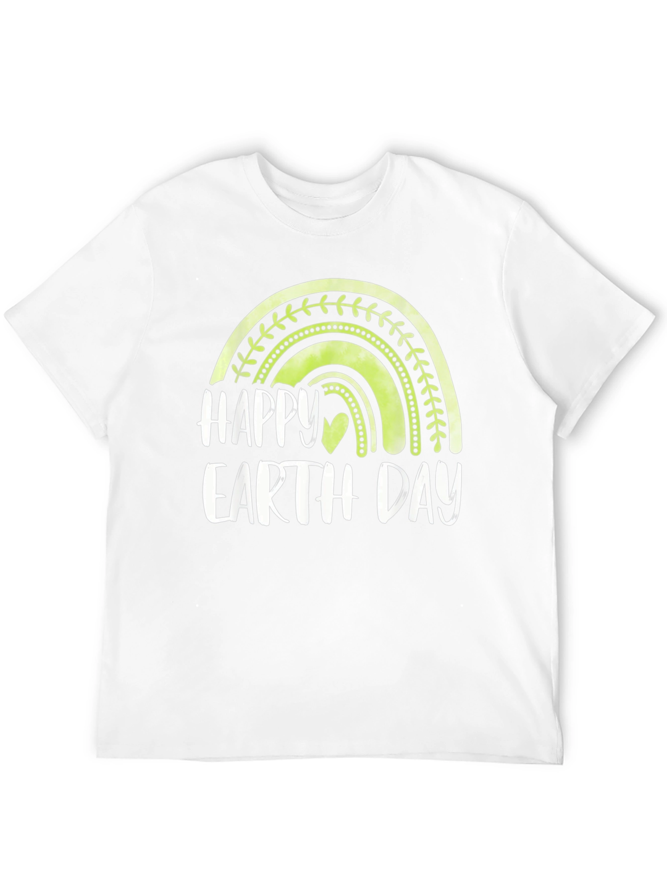 Happy Earth Day T-Shirt - Green Rainbow Design