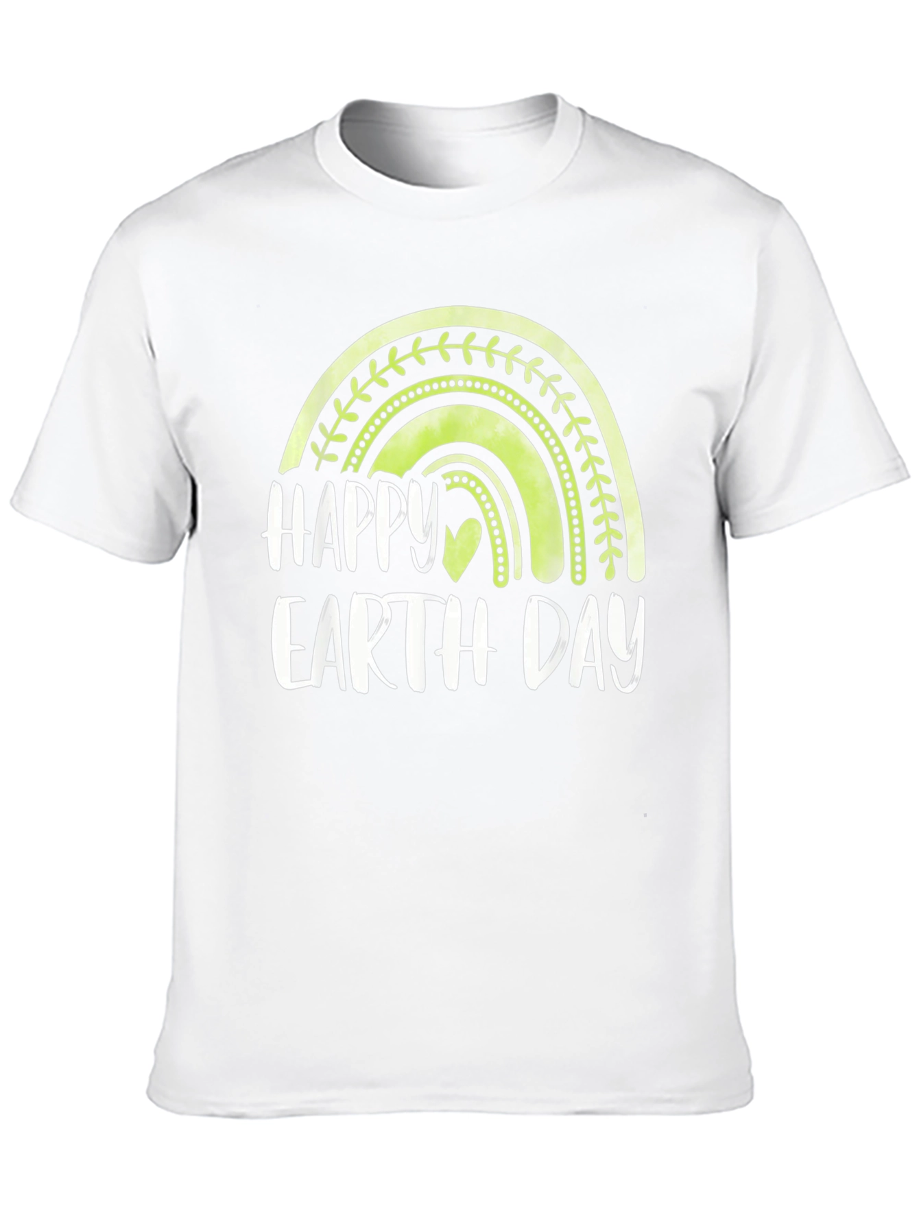 Happy Earth Day T-Shirt - Green Rainbow Design