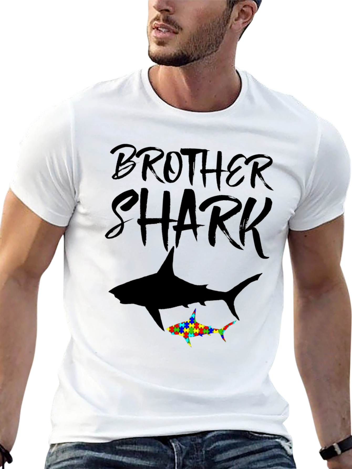 Brother Shark Autism Awareness Graphic Tee