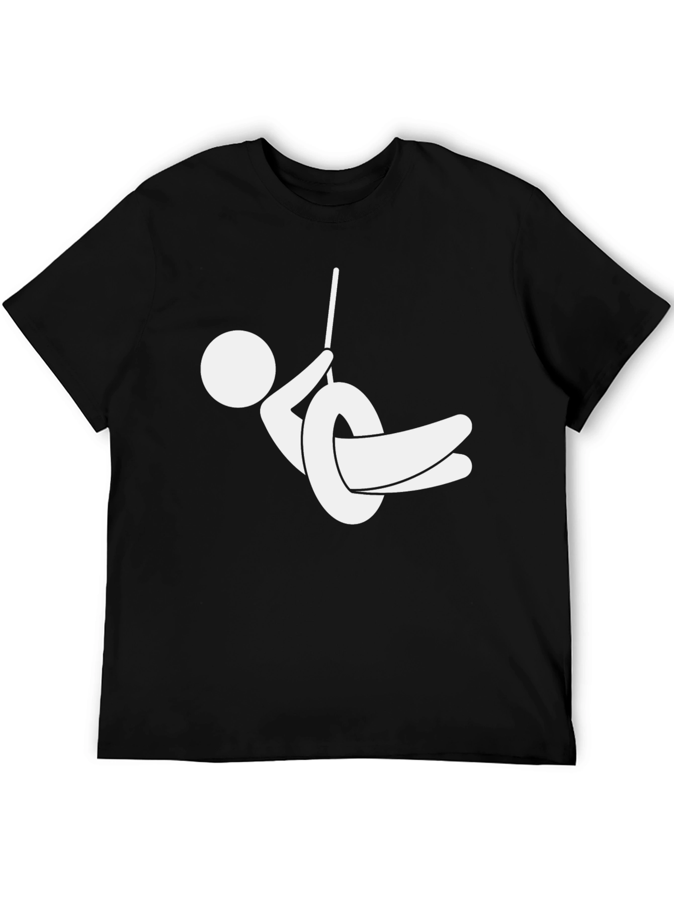 Stick Figure Tire Swing Graphic Tee - Black