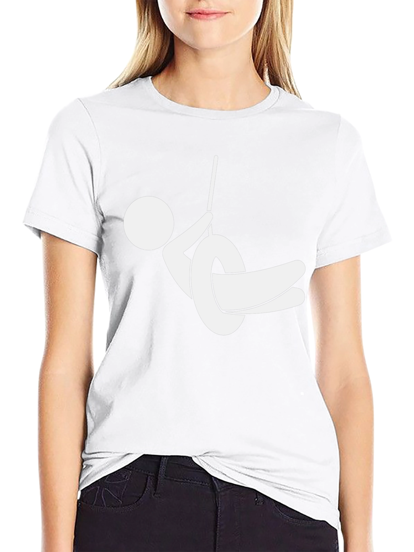 Stick Figure Tire Swing Graphic Tee - Black