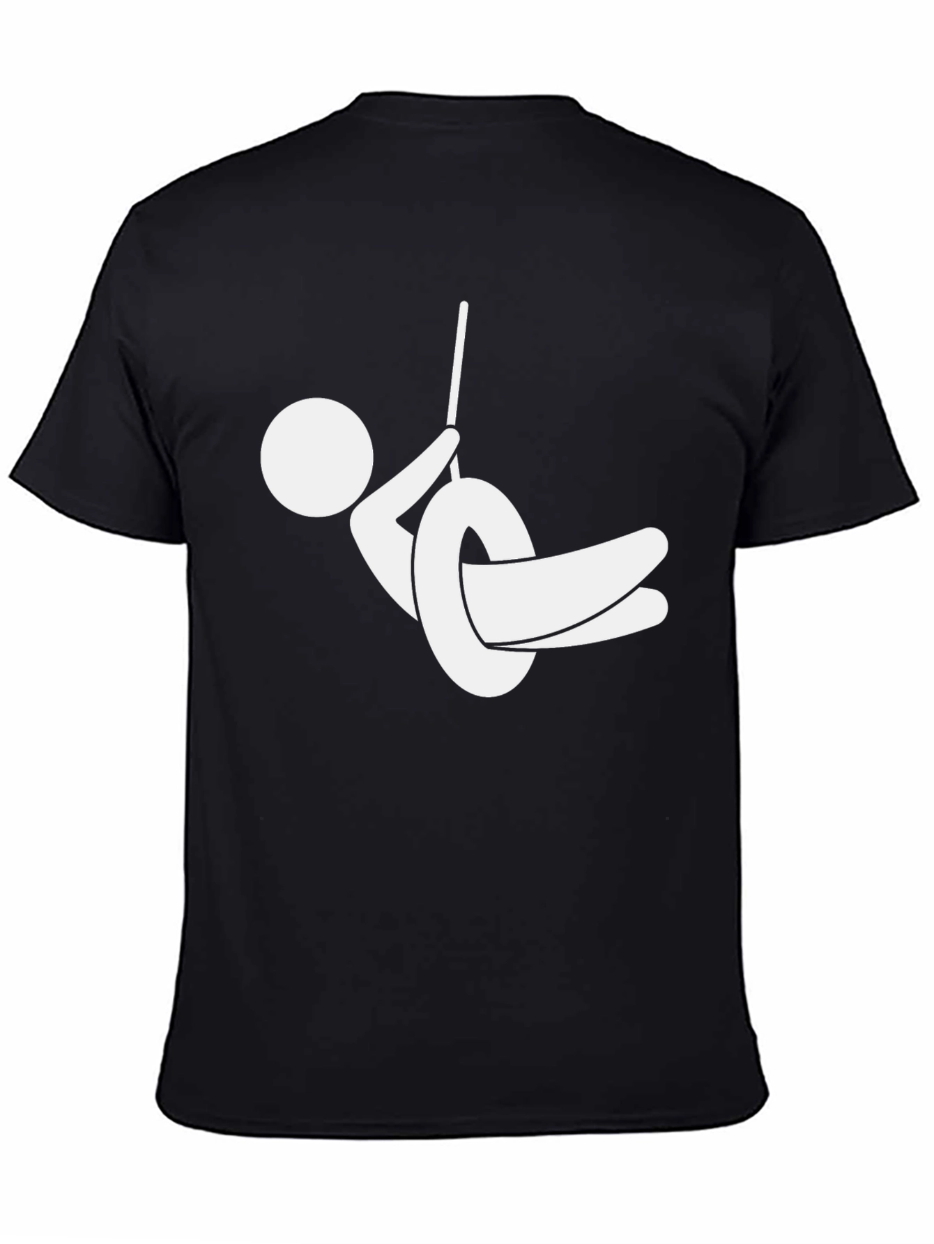 Stick Figure Tire Swing Graphic Tee - Black