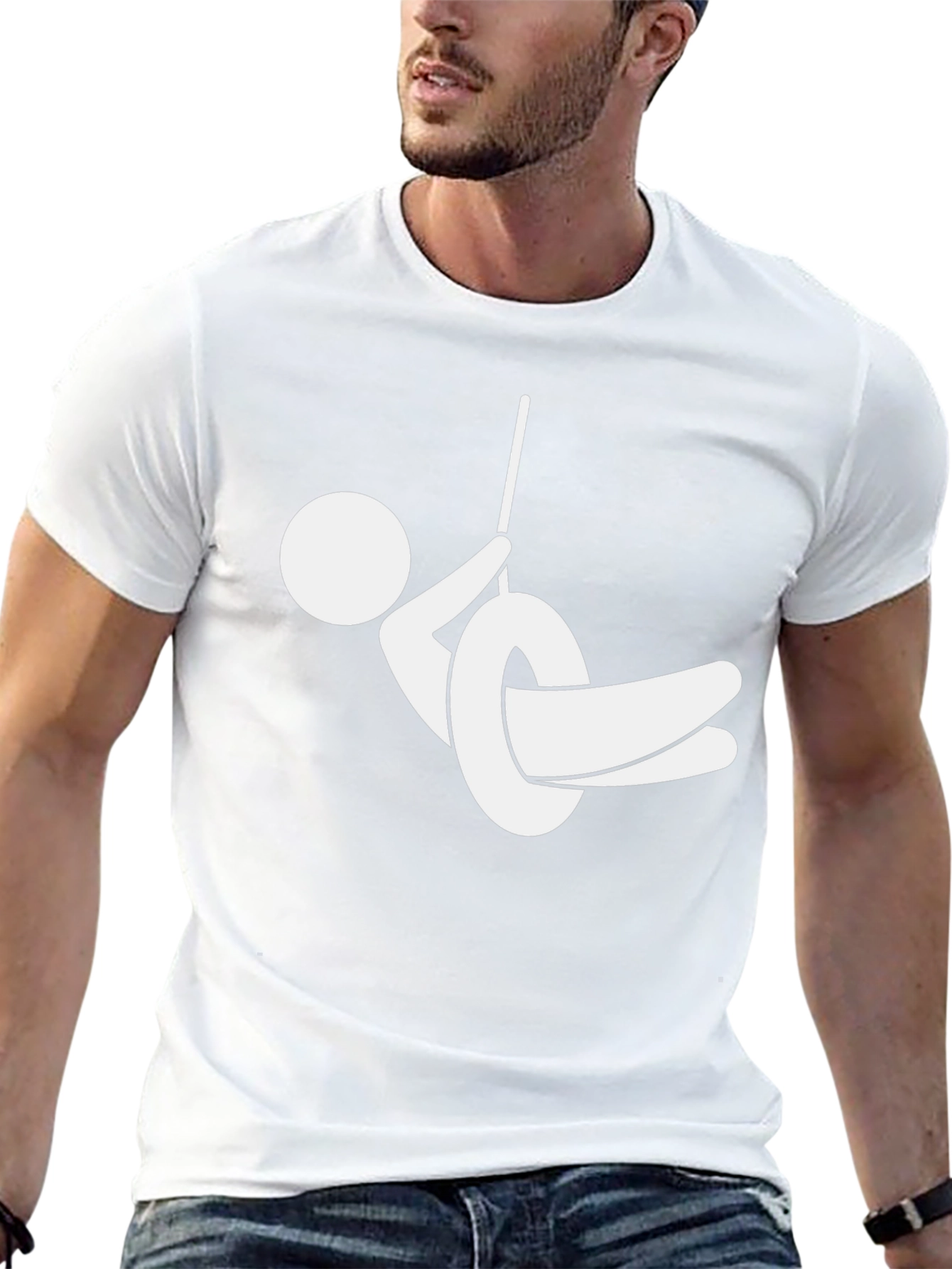 Stick Figure Tire Swing Graphic Tee - Black
