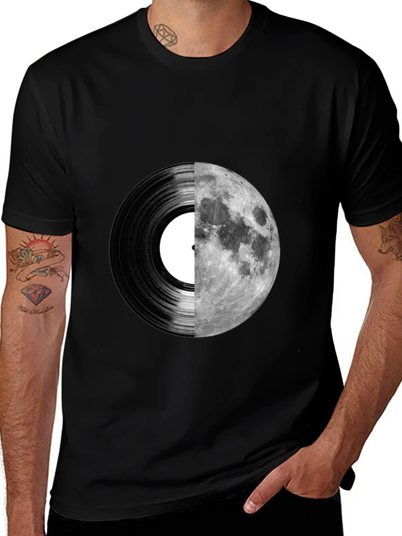 Moon Vinyl Record Graphic Tee