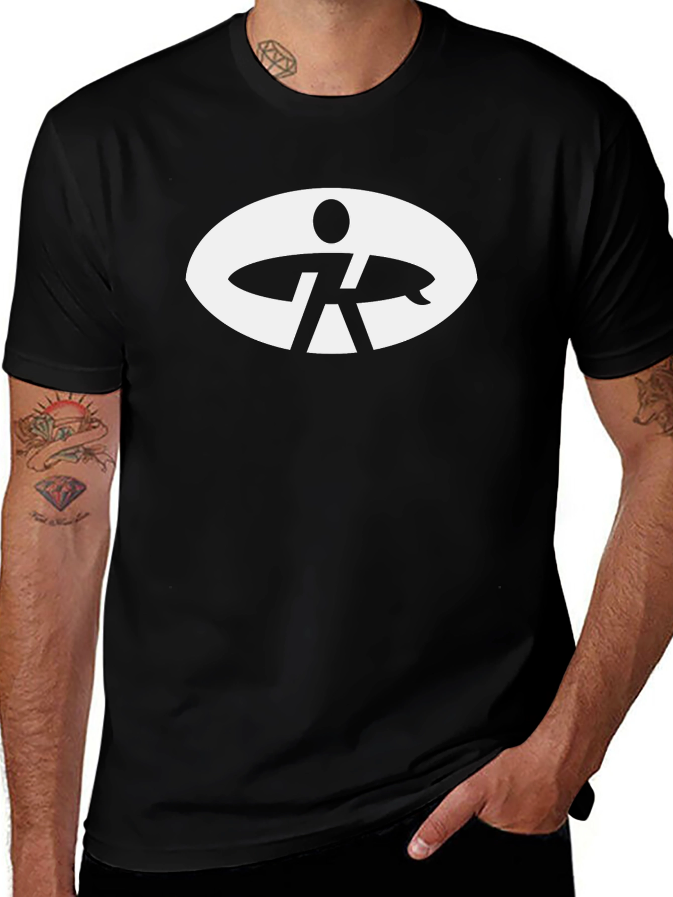 Surf Silhouette Graphic Tee - Black