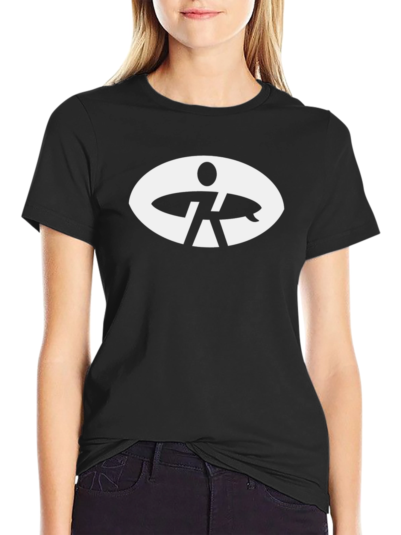 Surf Silhouette Graphic Tee - Black