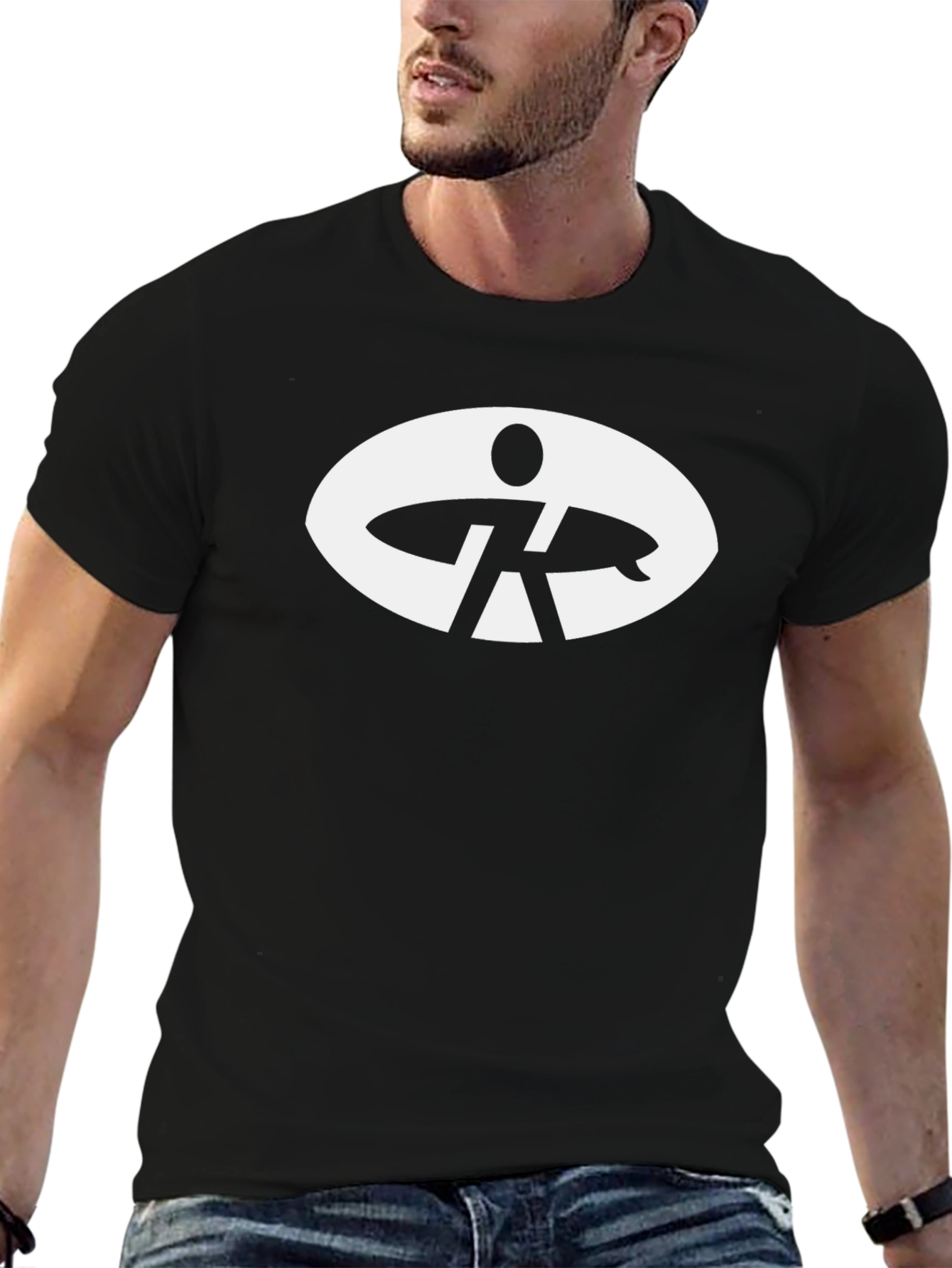 Surf Silhouette Graphic Tee - Black