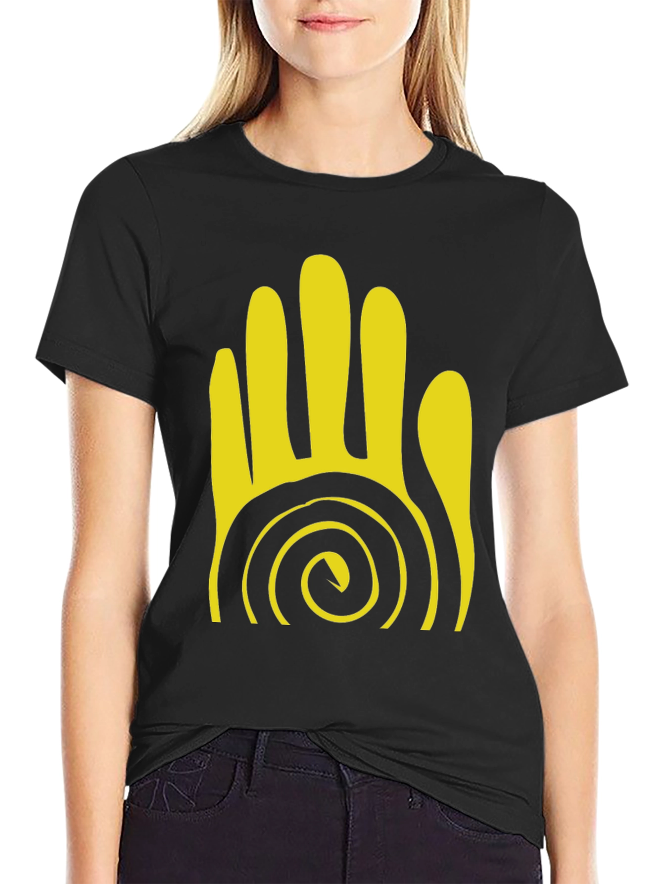 Tribal Hand Graphic Black T-Shirt