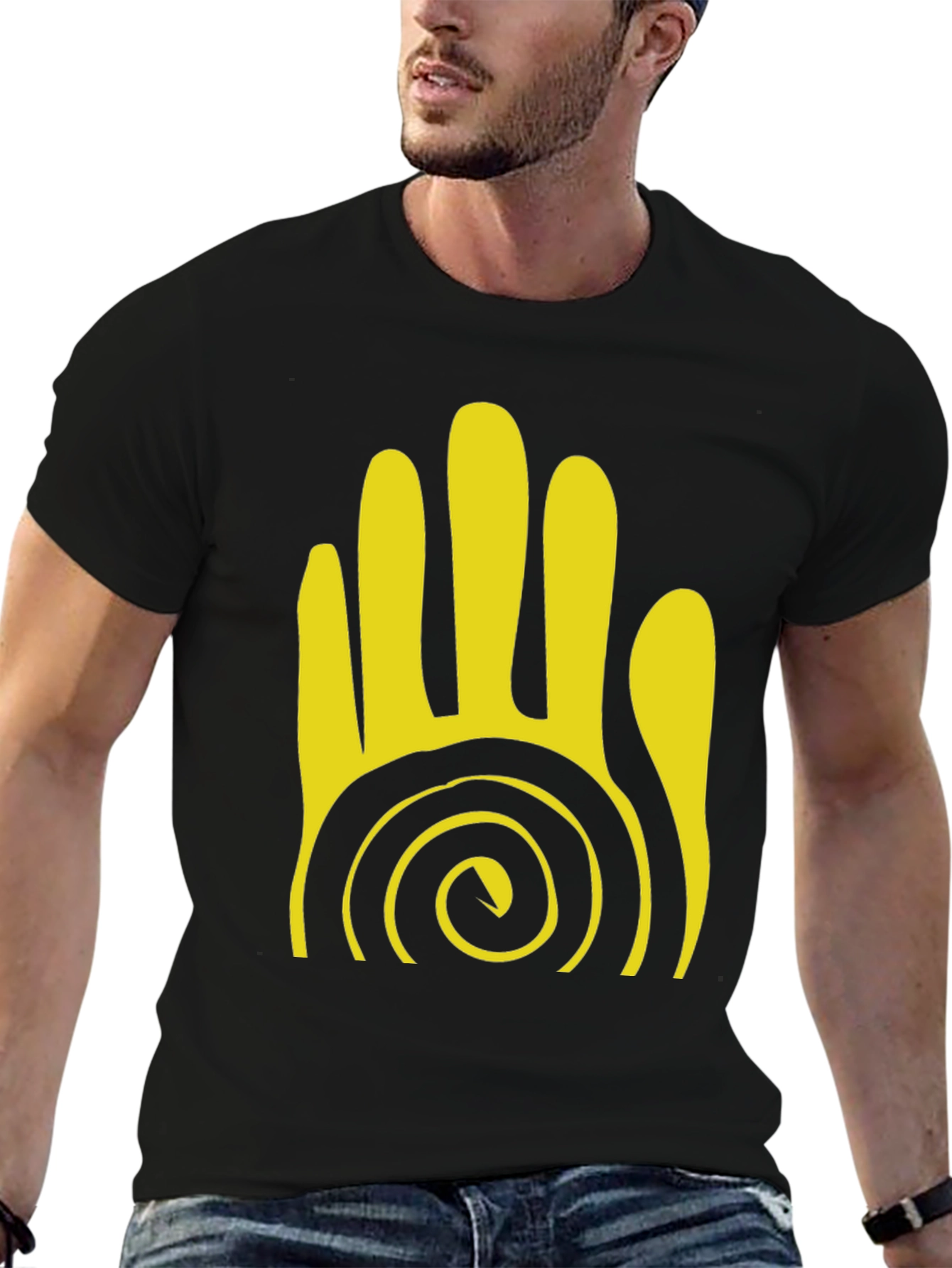 Tribal Hand Graphic Black T-Shirt