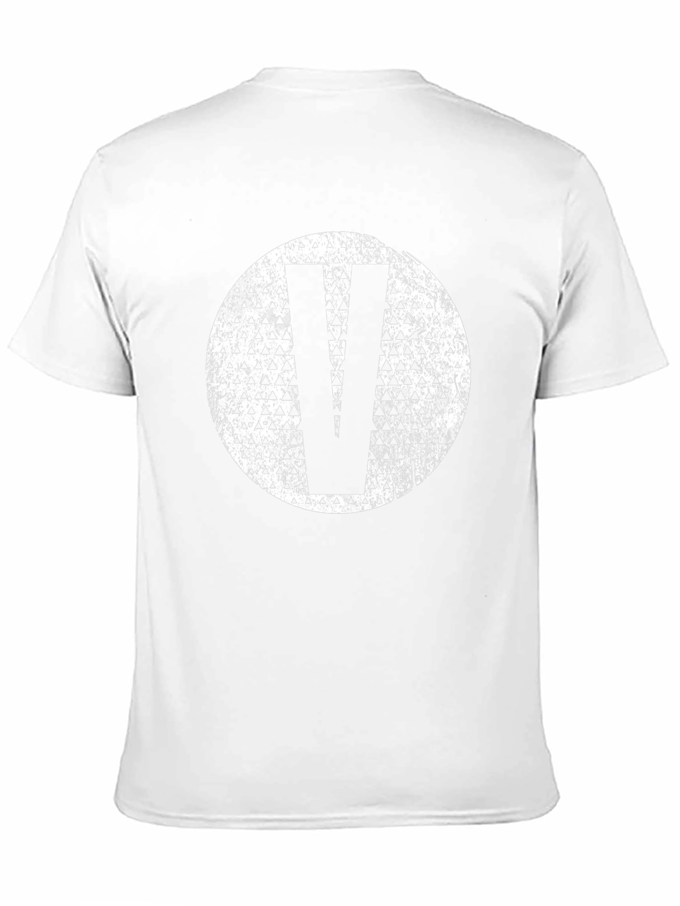 Mens Black T-Shirt with Letter V Graphic