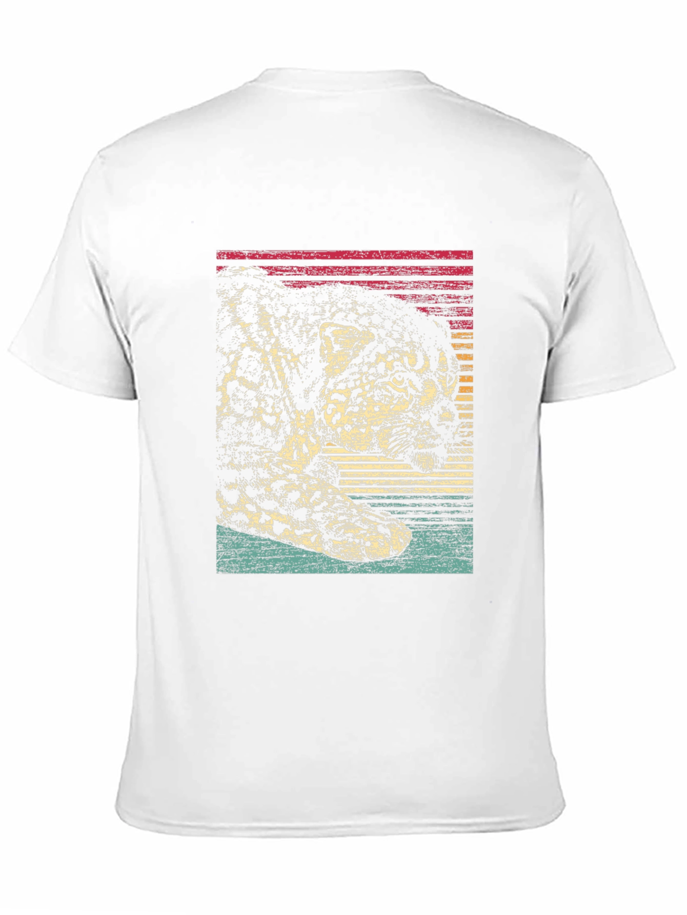 Retro Leopard Print Graphic Tee - Black