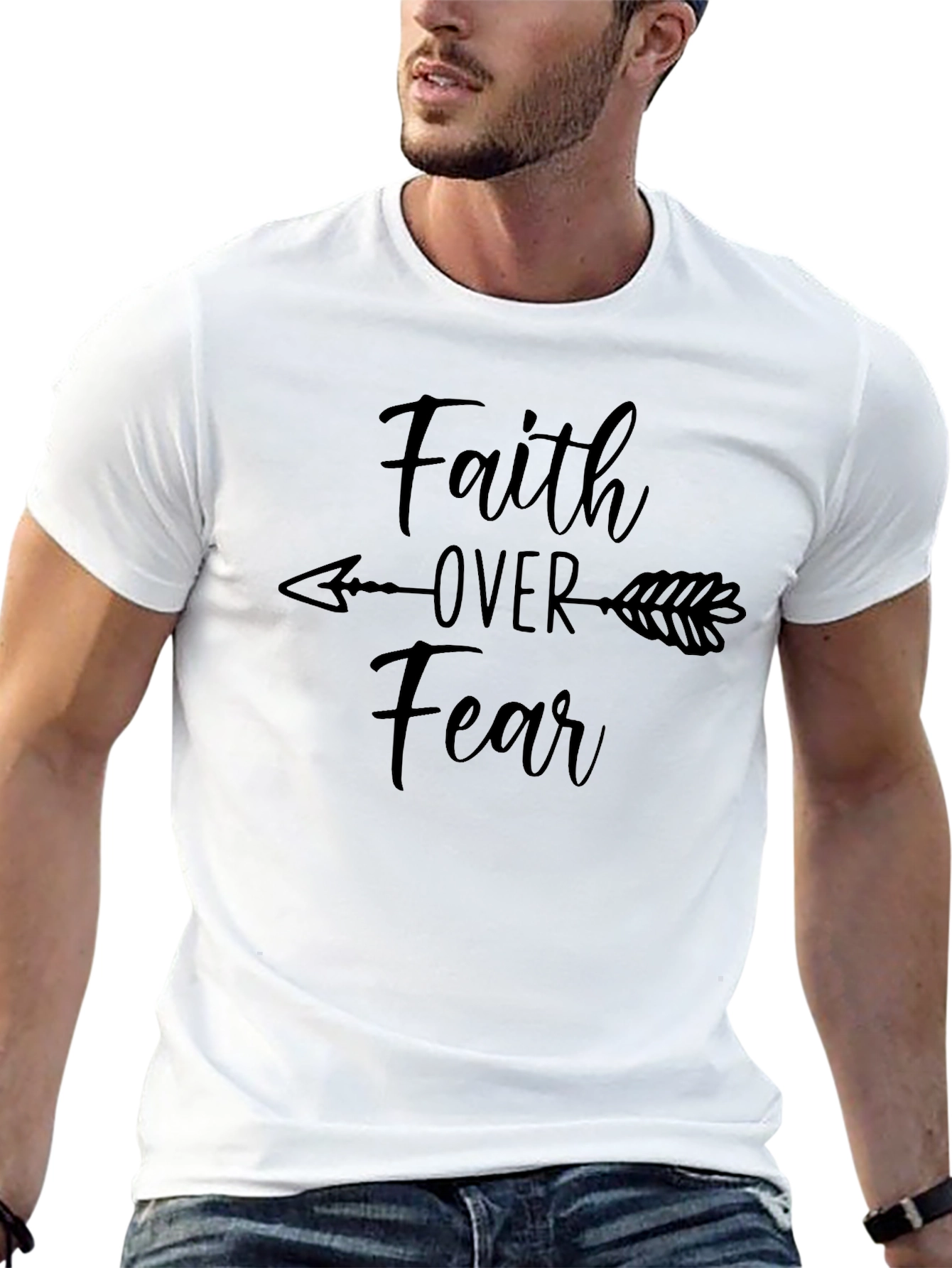 Faith Over Fear Graphic T-Shirt - Black