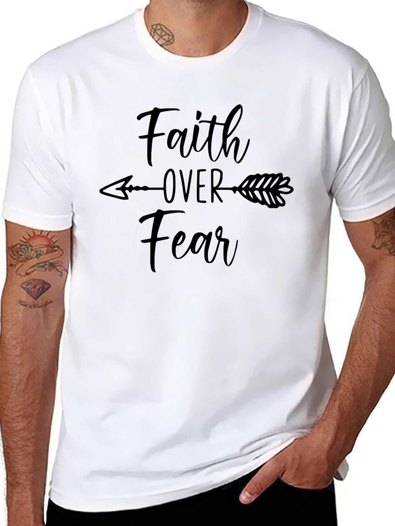 Faith Over Fear Graphic T-Shirt - Black