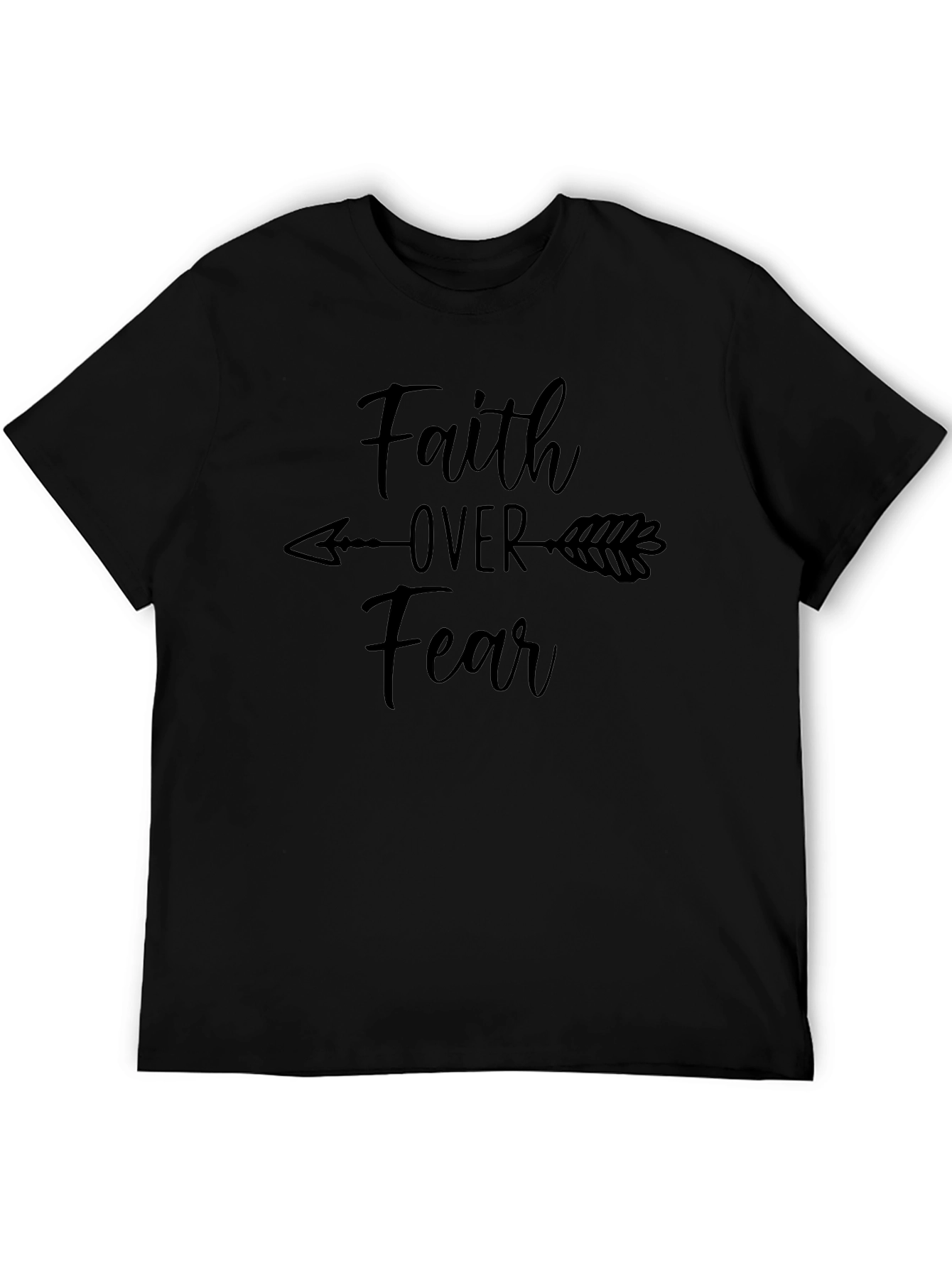 Faith Over Fear Graphic T-Shirt - Black