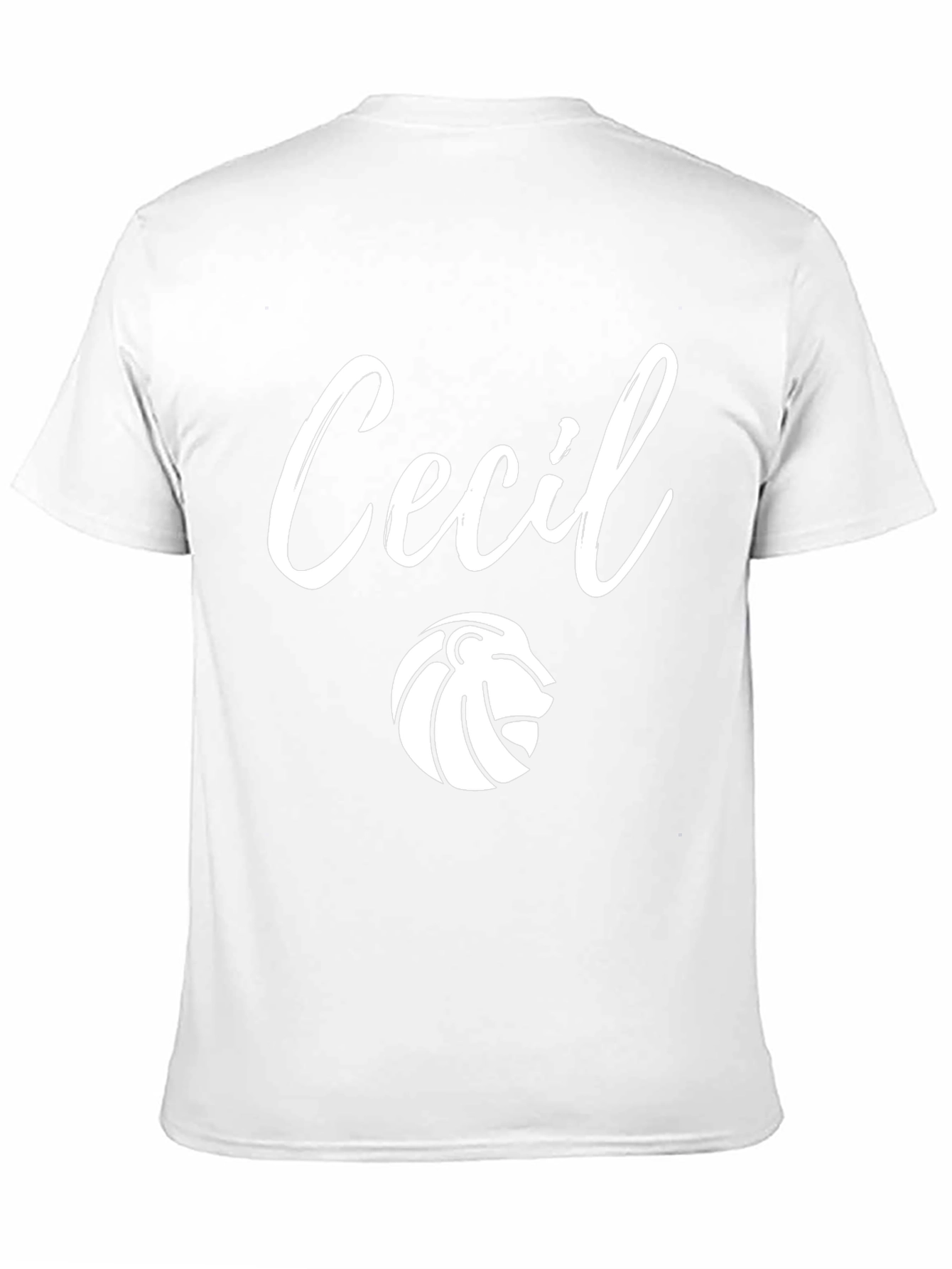 Personalized Cecil Lion Crest Black T-Shirt
