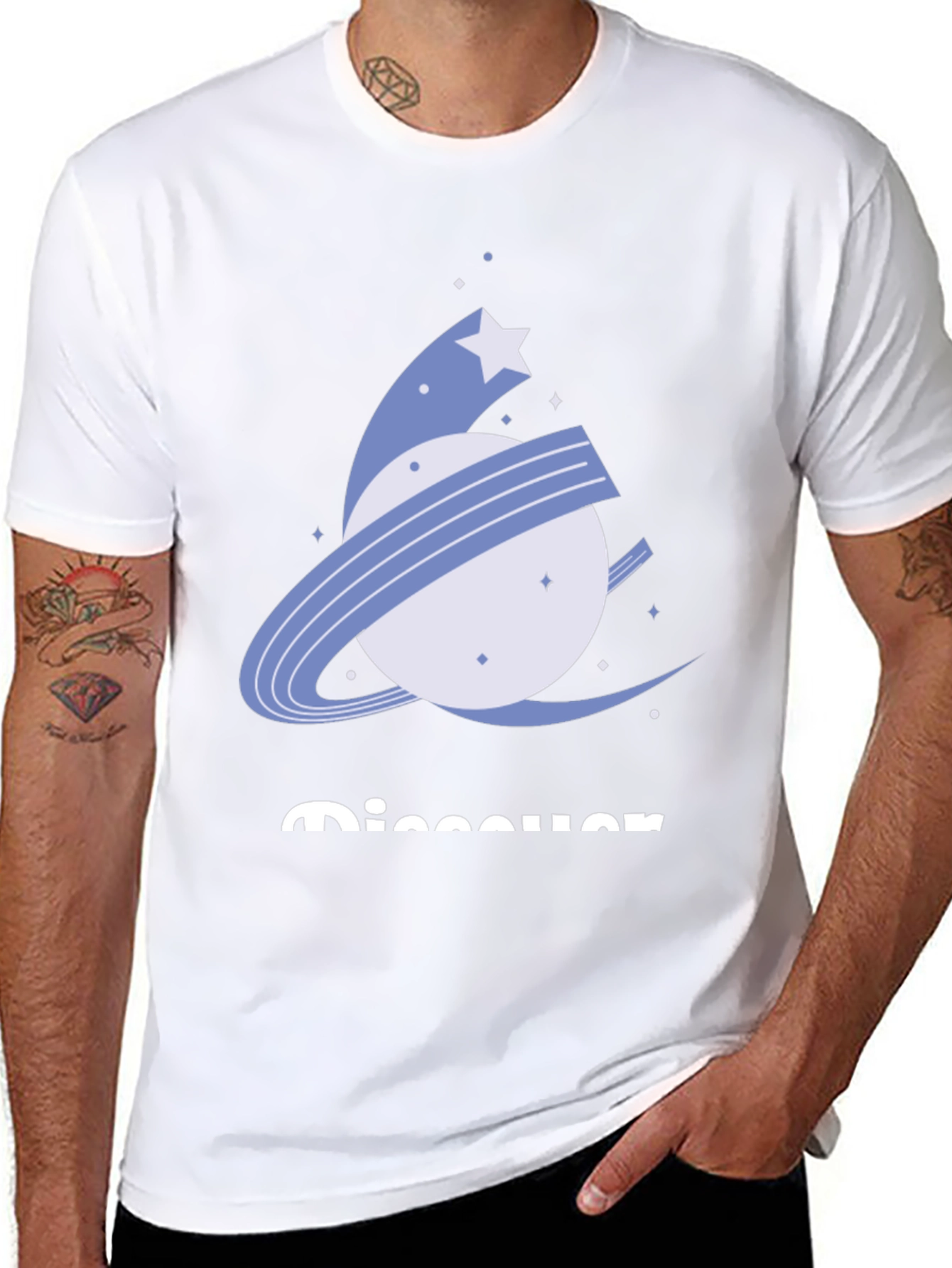 Discover Graphic Tee - Black Cotton Comfort