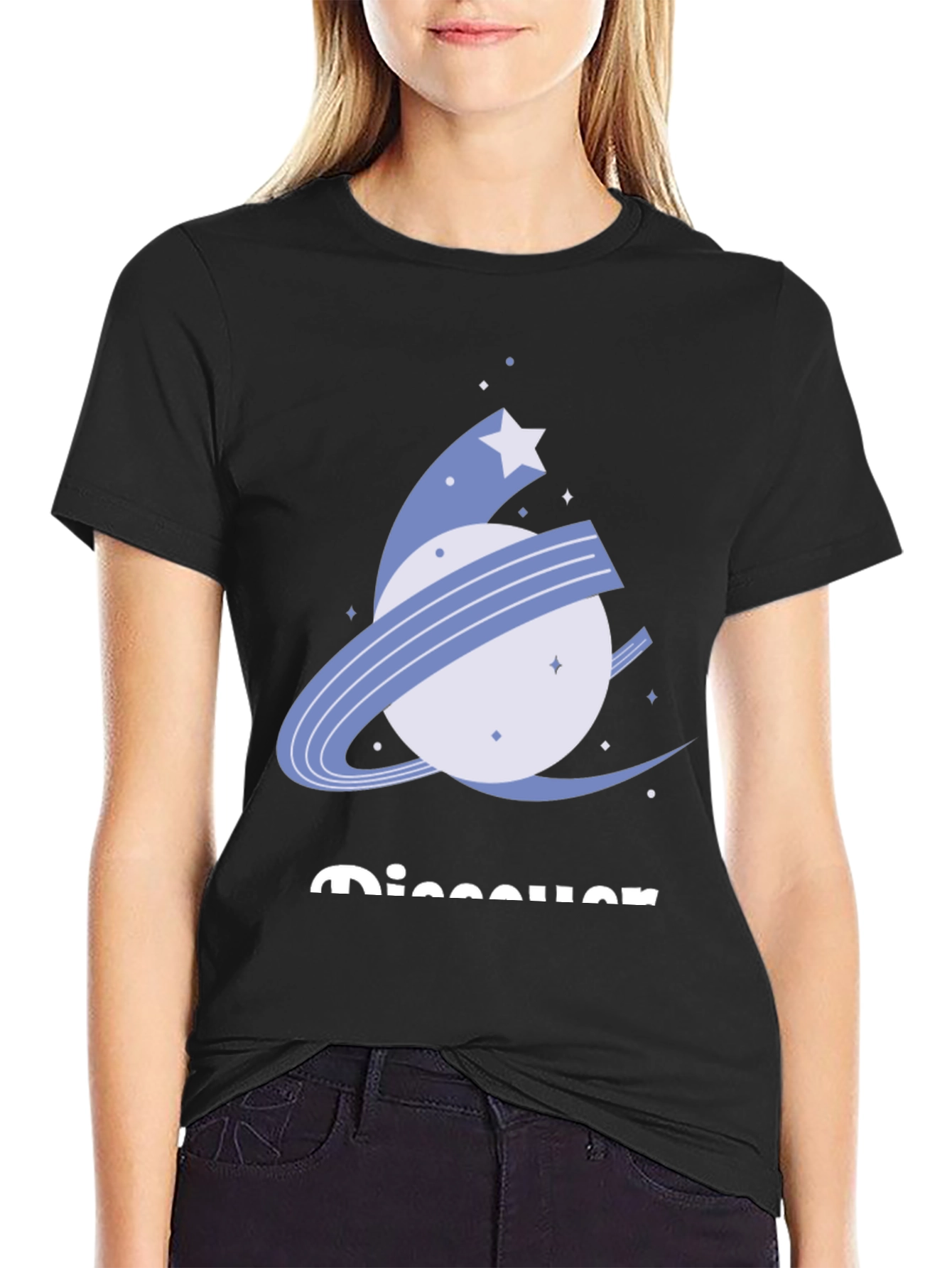Discover Graphic Tee - Black Cotton Comfort