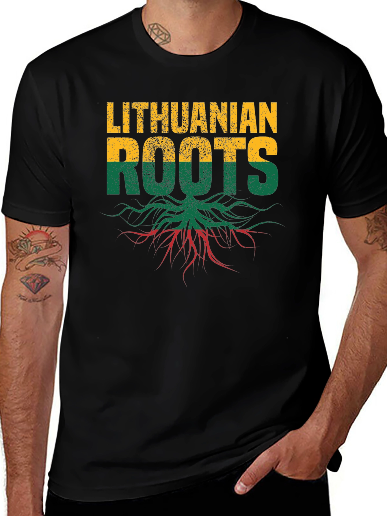 Lithuanian Roots T-Shirt - Black Graphic Tee