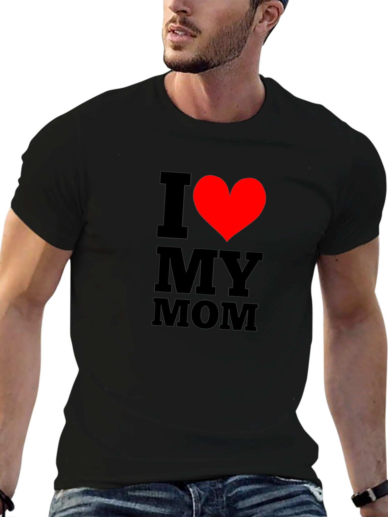 I Love My Mom T-Shirt - Classic Black Tee