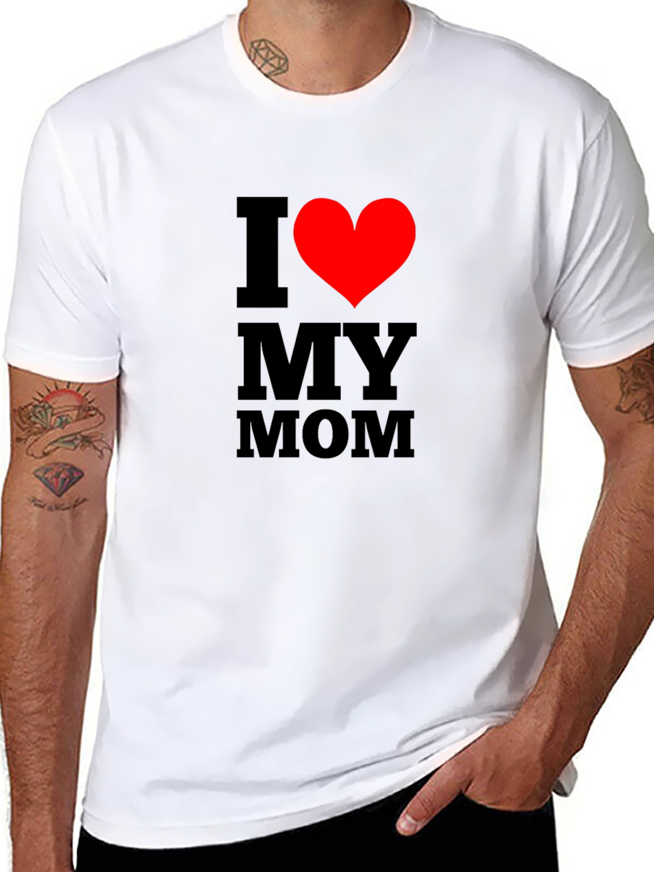 I Love My Mom T-Shirt - Classic Black Tee