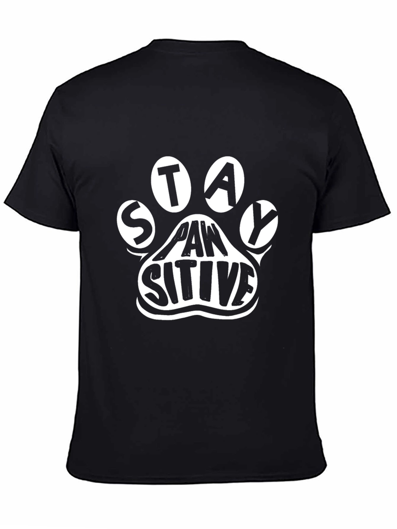 Stay Pawsitive Black T-Shirt