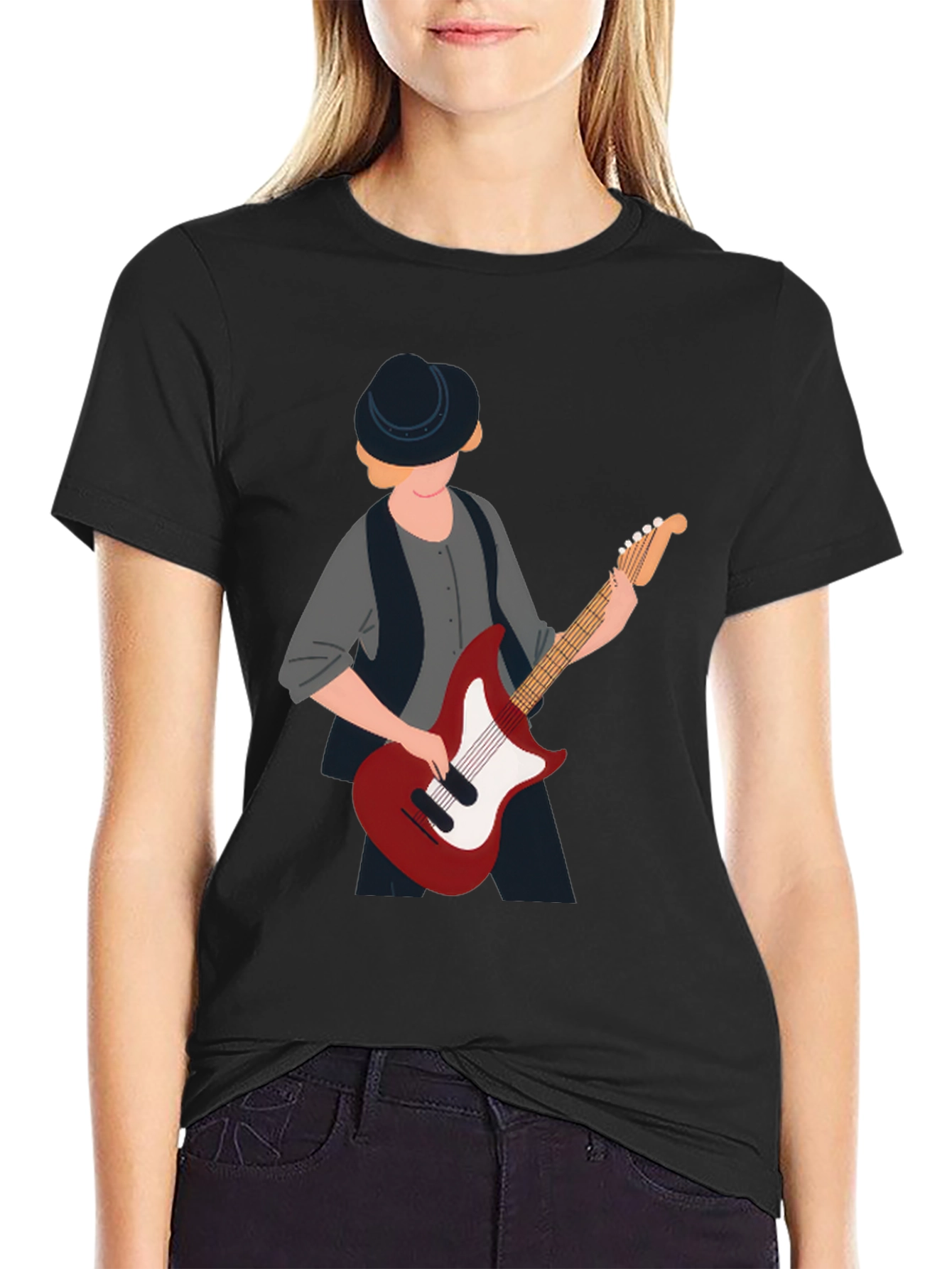 Cool Guitar Player Graphic T-Shirt