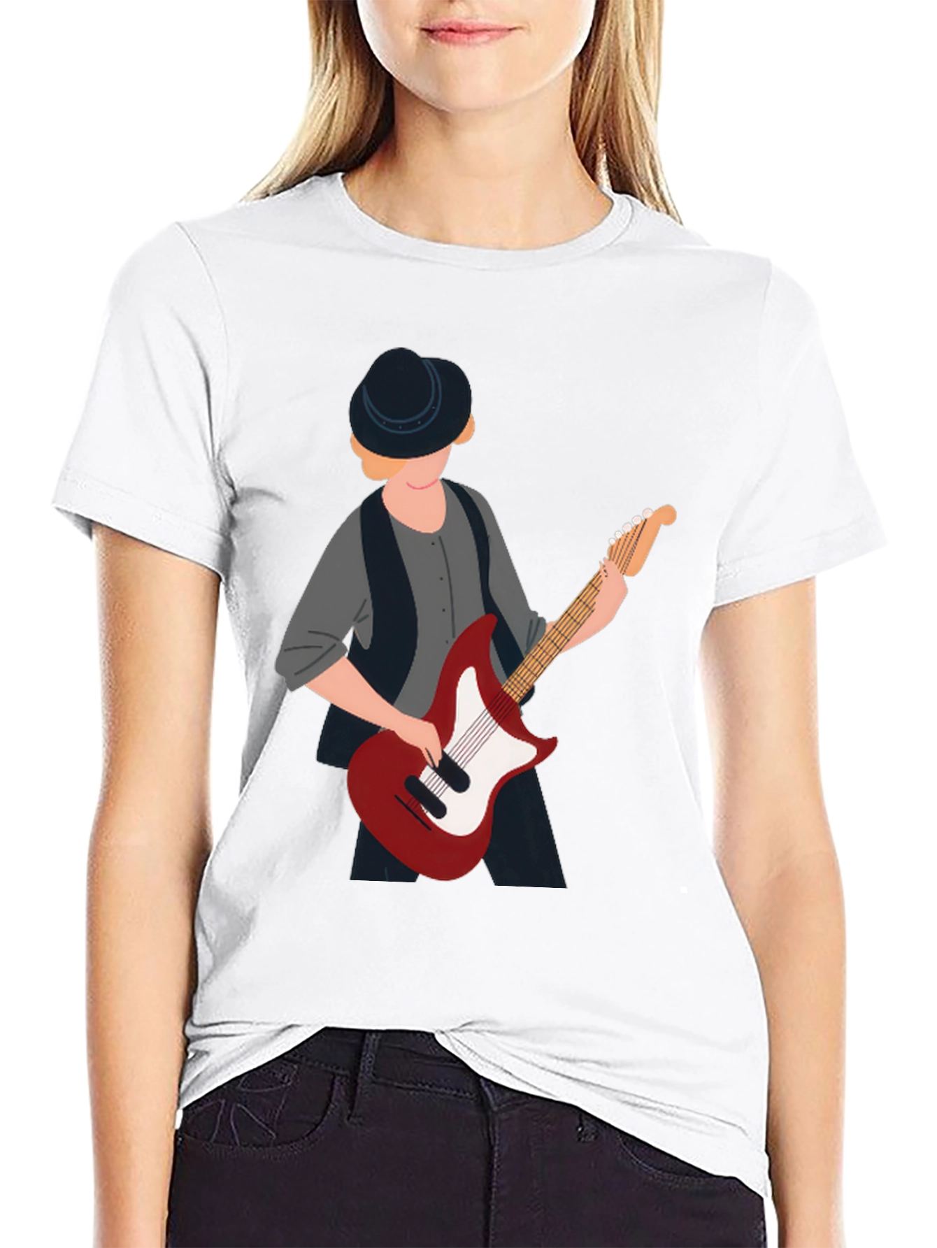 Cool Guitar Player Graphic T-Shirt