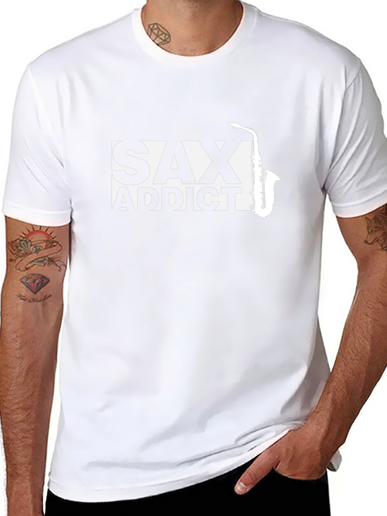 Sax Addict Graphic Tee - Music Lover T-Shirt