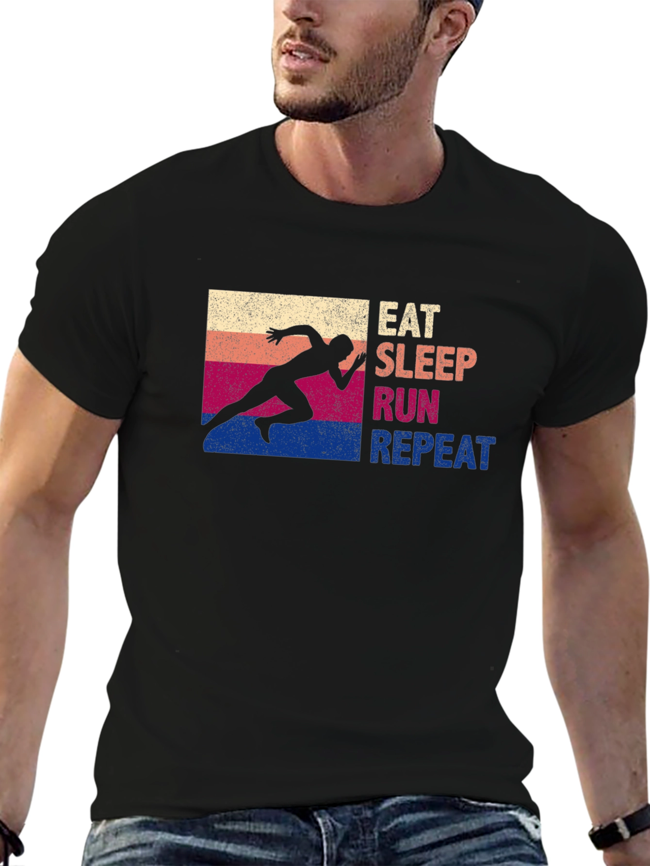 Eat Sleep Run Repeat Graphic T-Shirt