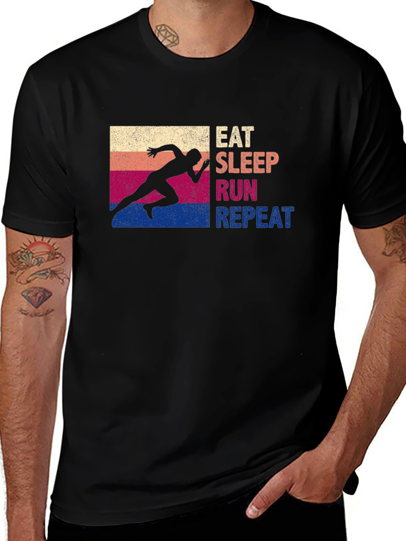 Eat Sleep Run Repeat Graphic T-Shirt