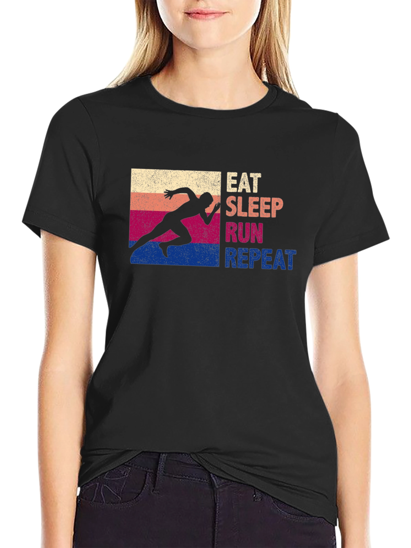 Eat Sleep Run Repeat Graphic T-Shirt