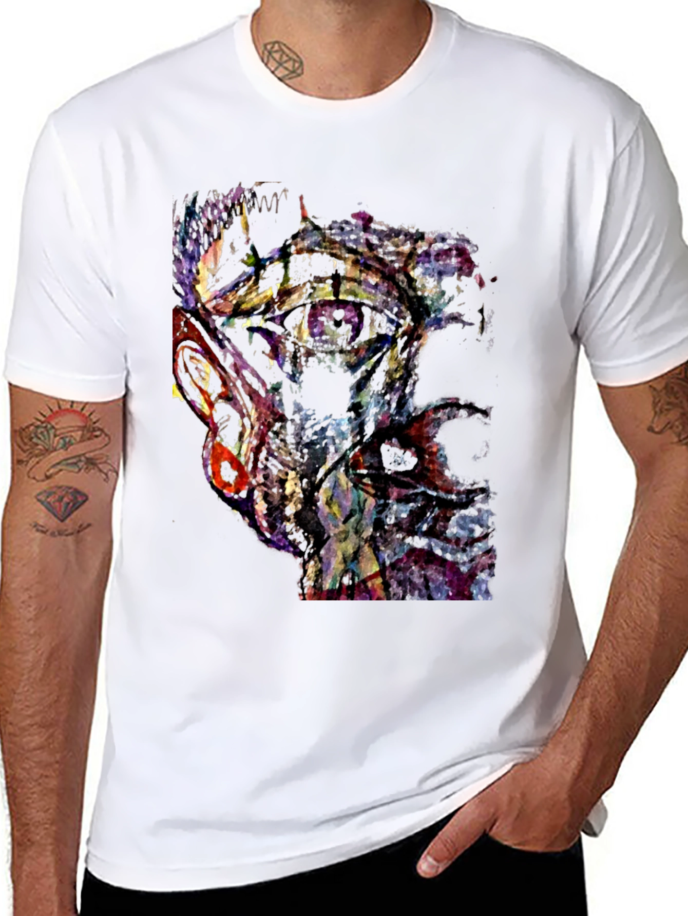 Abstract Art Graphic Print Black T-Shirt