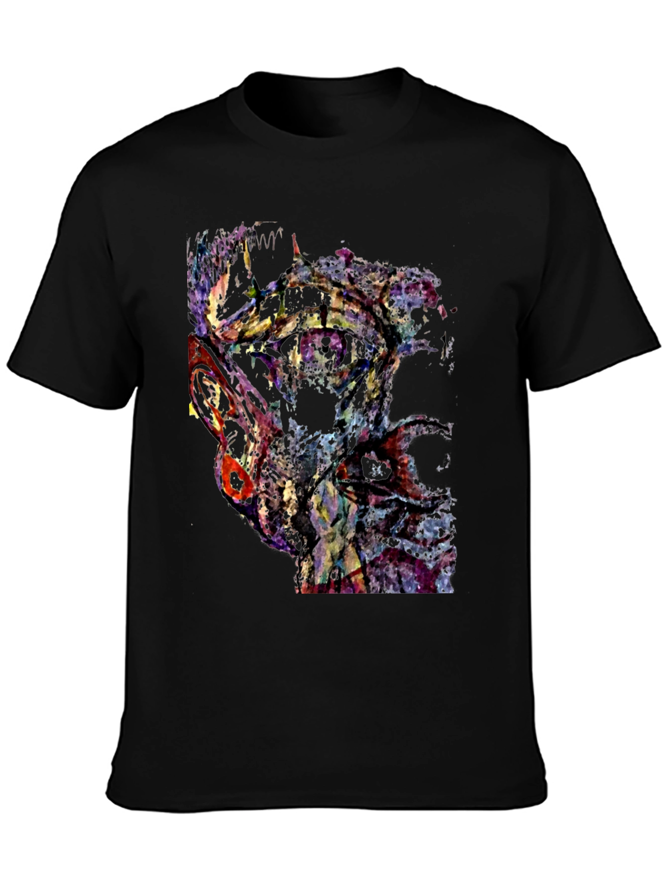 Abstract Art Graphic Print Black T-Shirt