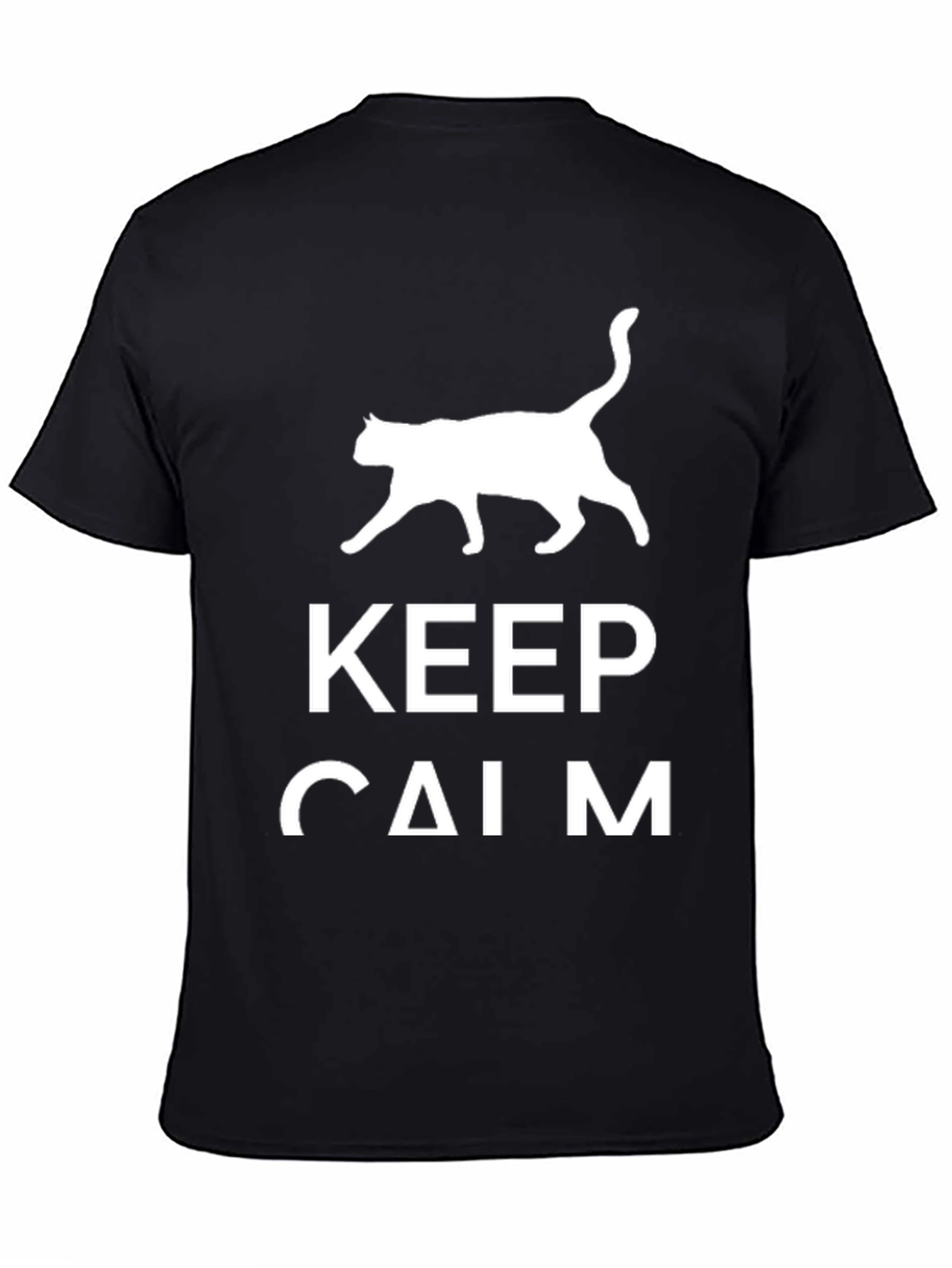 Keep Calm Cat T-Shirt: Black Graphic Tee