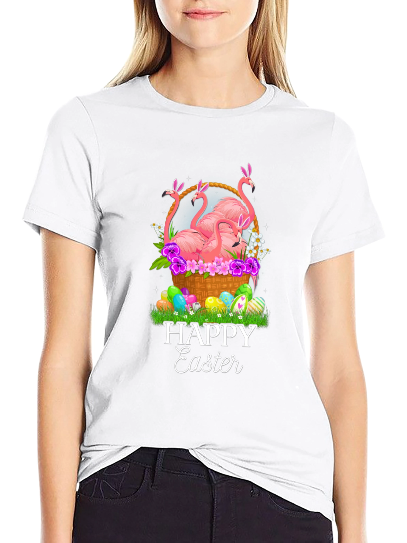 Easter Flamingo Basket Tee