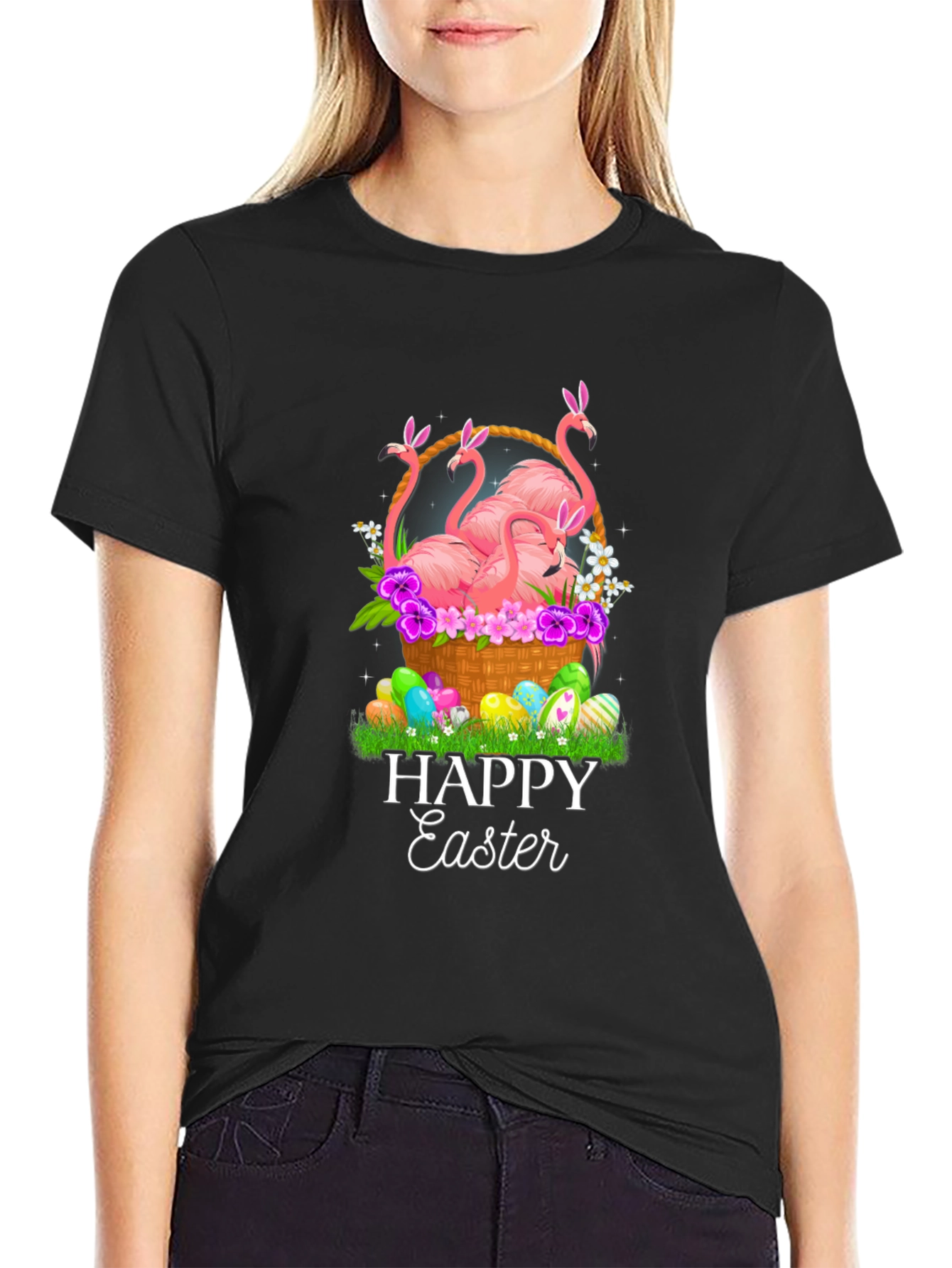 Easter Flamingo Basket Tee
