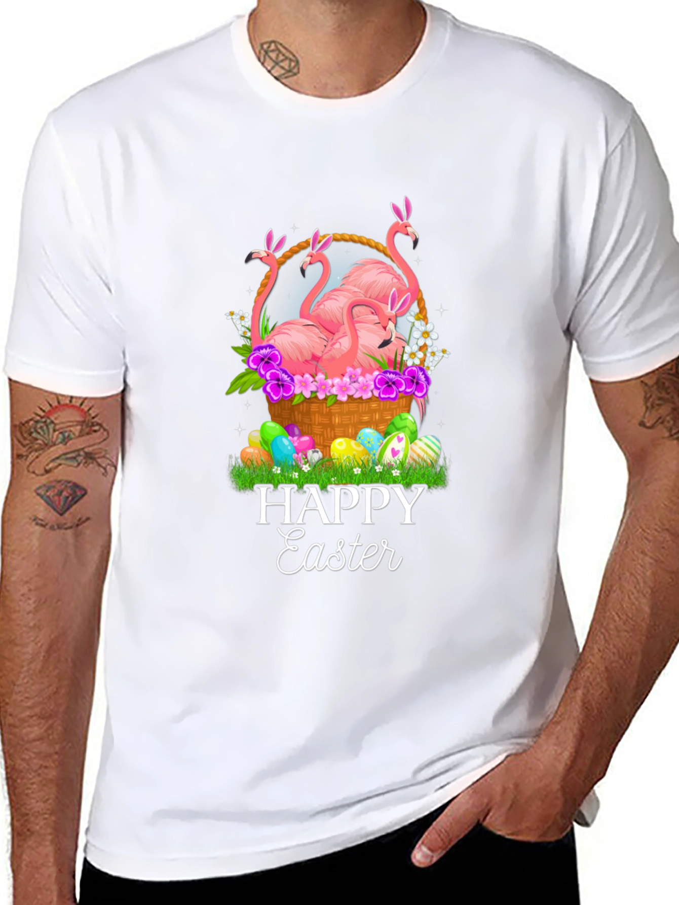 Easter Flamingo Basket Tee