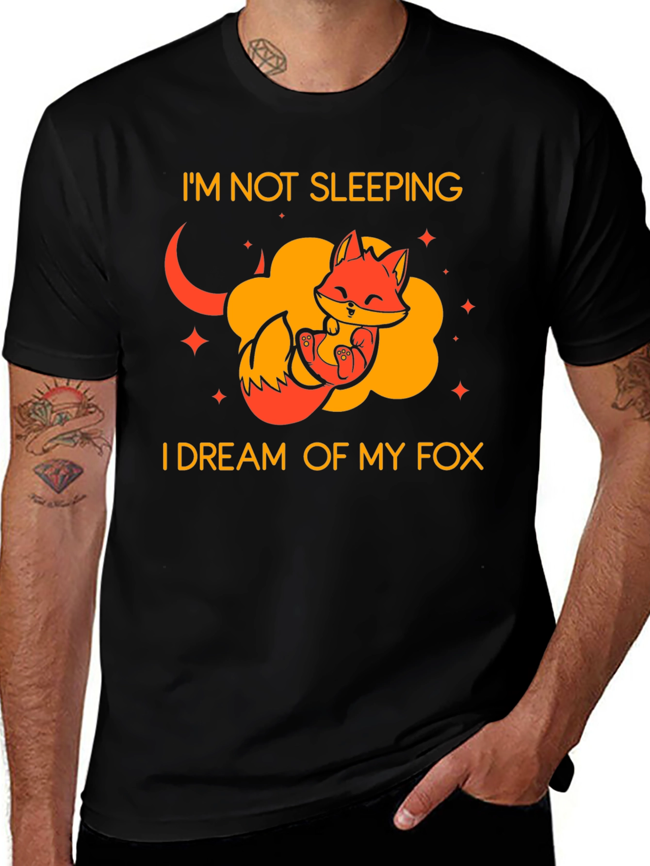 Dreaming Fox Graphic Tee - Cute Sleep Shirt
