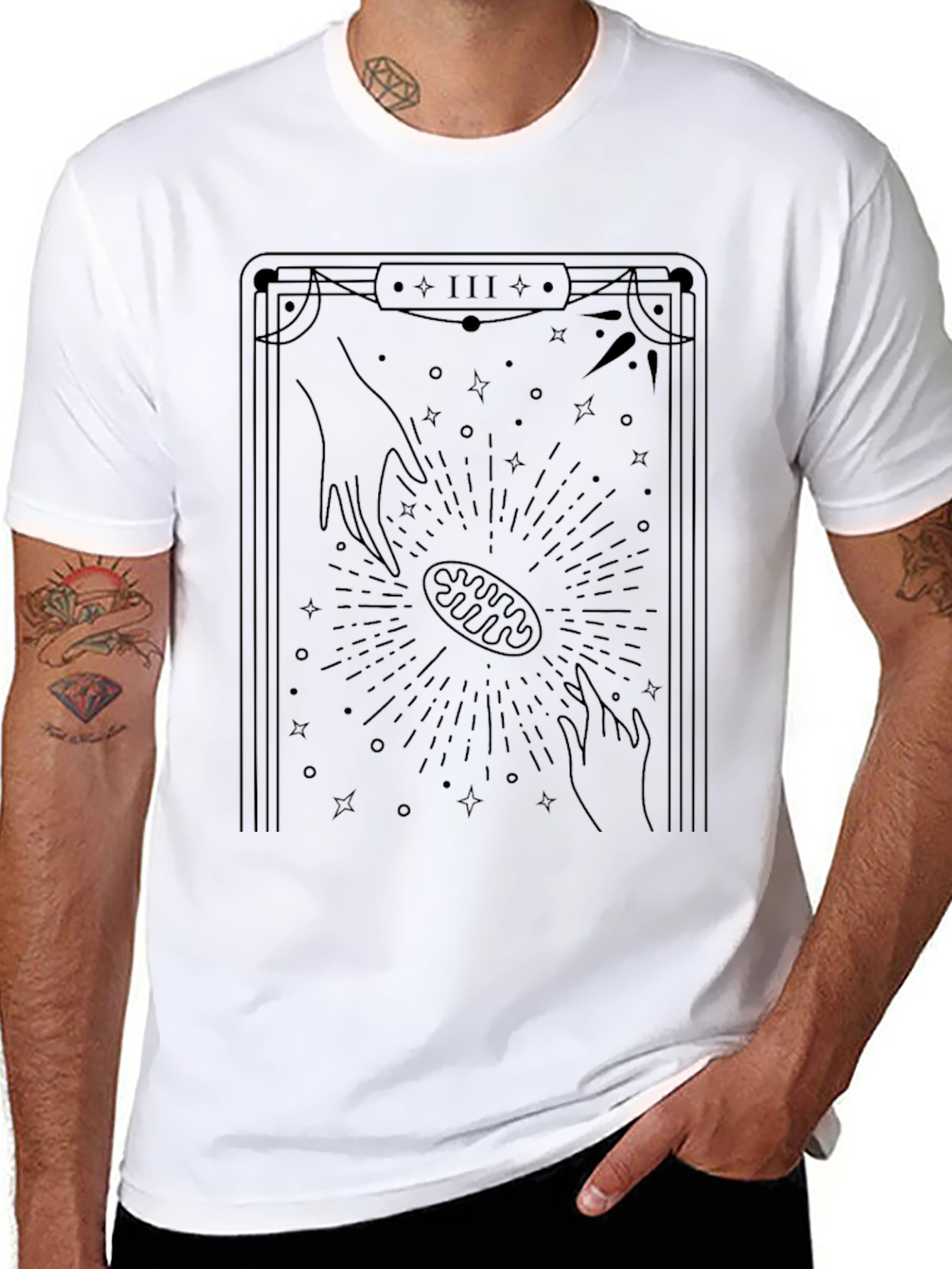 Tarot Card Mitochondria T-Shirt - Black