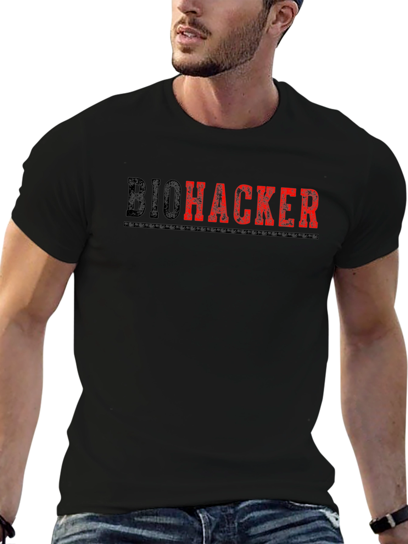 Biohacker Graphic Tee - Black Cotton T-Shirt