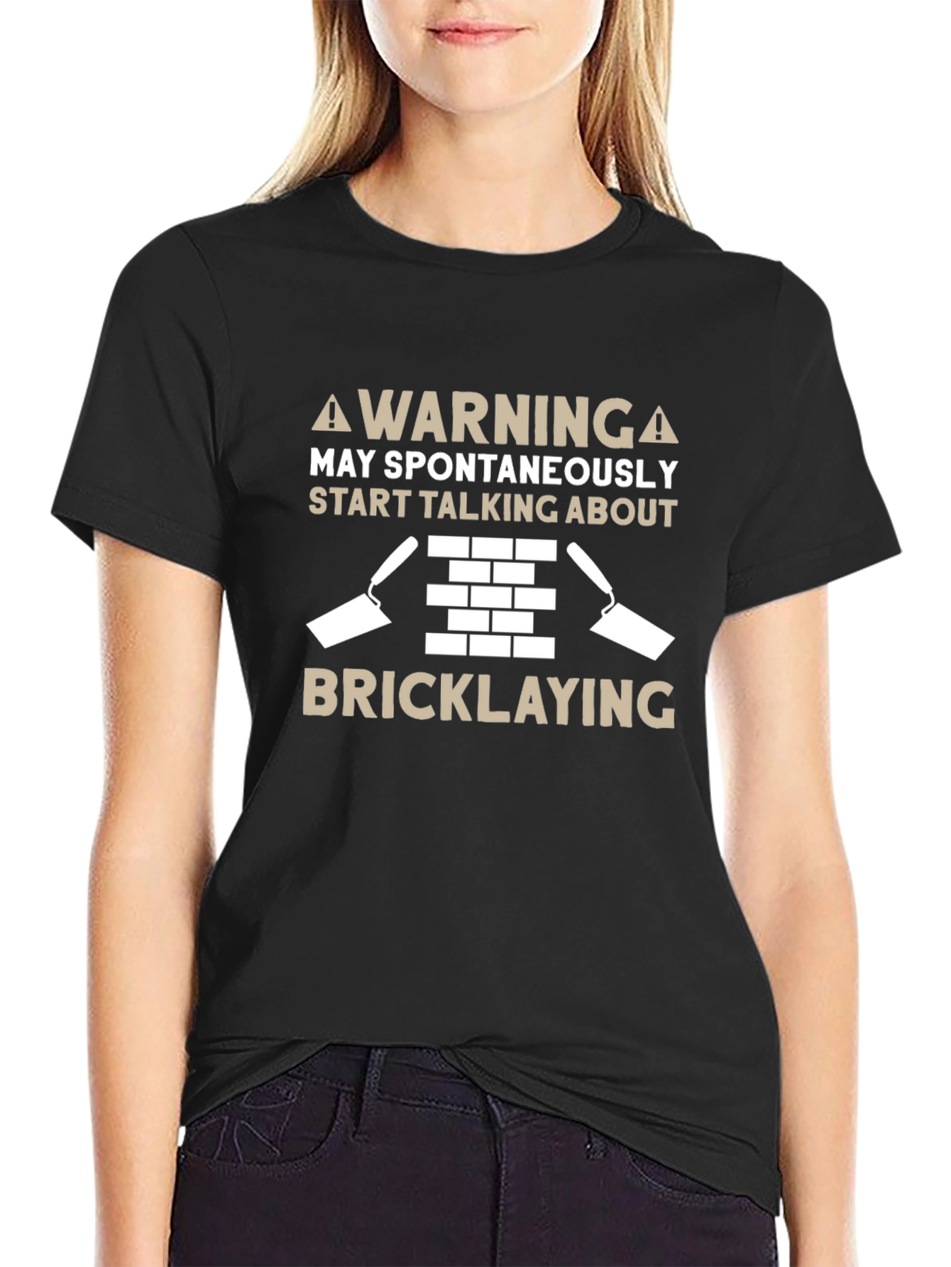 Warning Bricklaying T-Shirt - Spontaneously Talking About Bricks