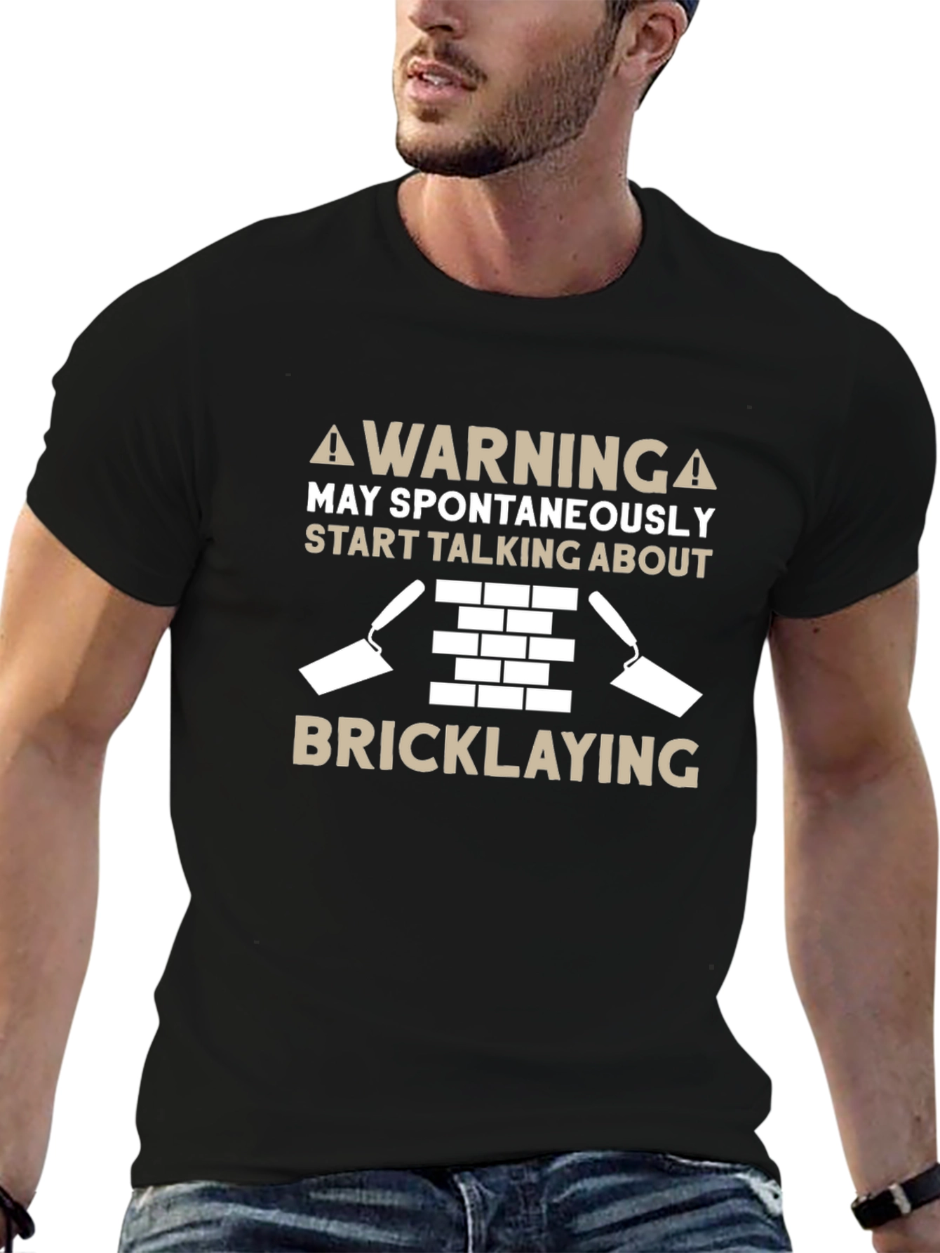 Warning Bricklaying T-Shirt - Spontaneously Talking About Bricks