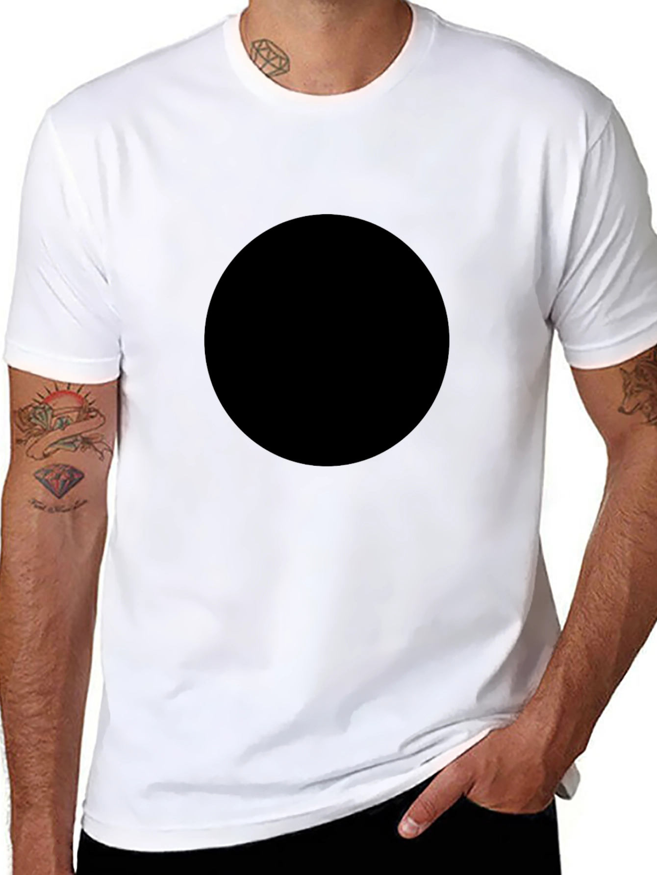Mens Black Crew Neck T-Shirt - Classic Style