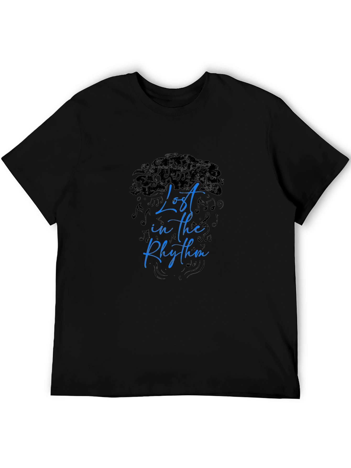 Lost in the Rhythm Mens Black Graphic Tee
