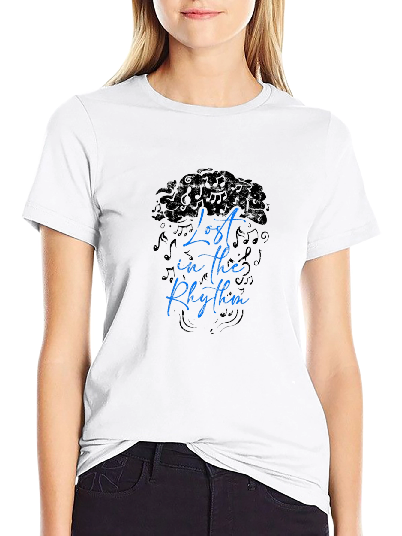 Lost in the Rhythm Mens Black Graphic Tee