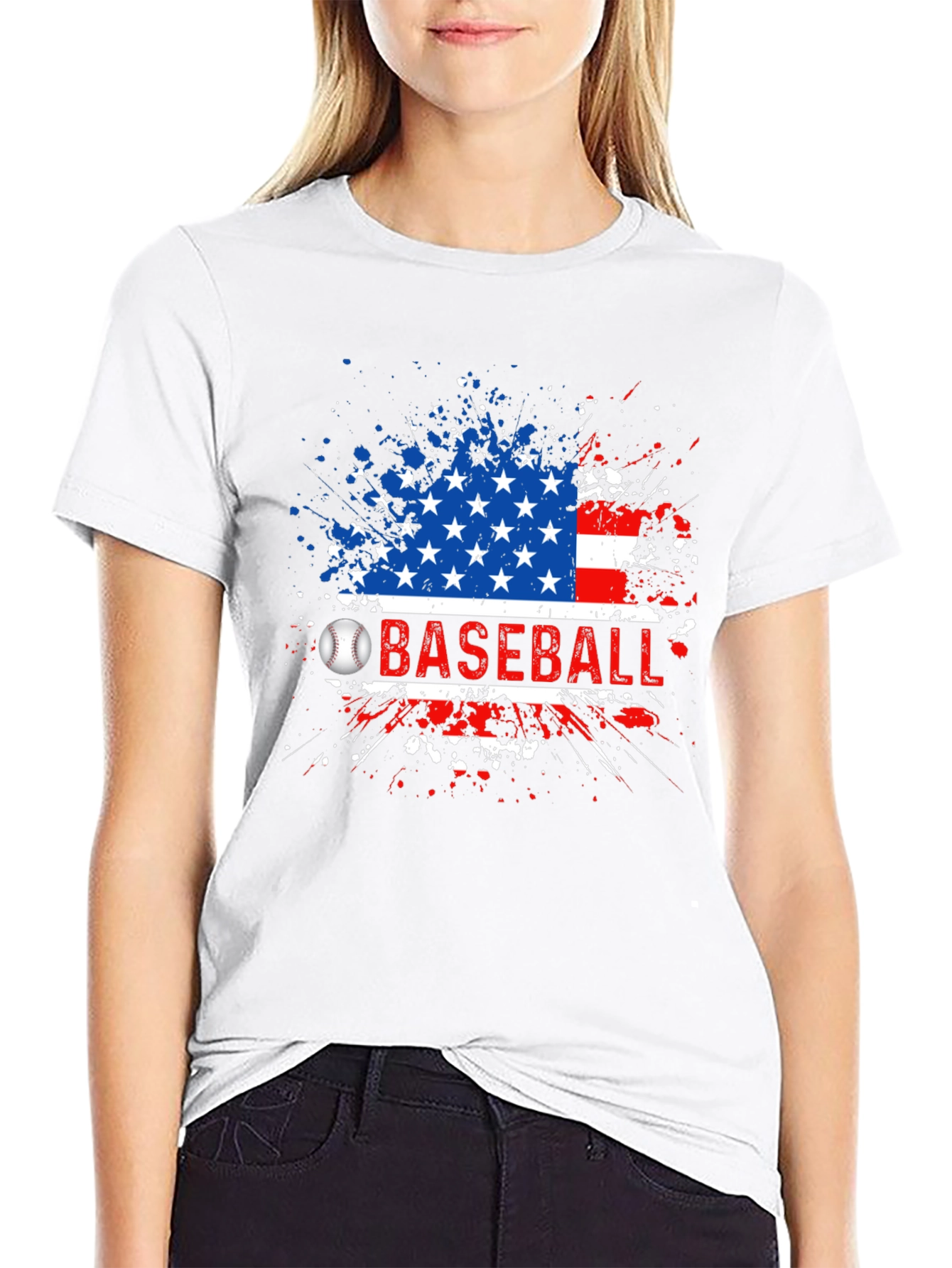 Baseball American Flag T-Shirt